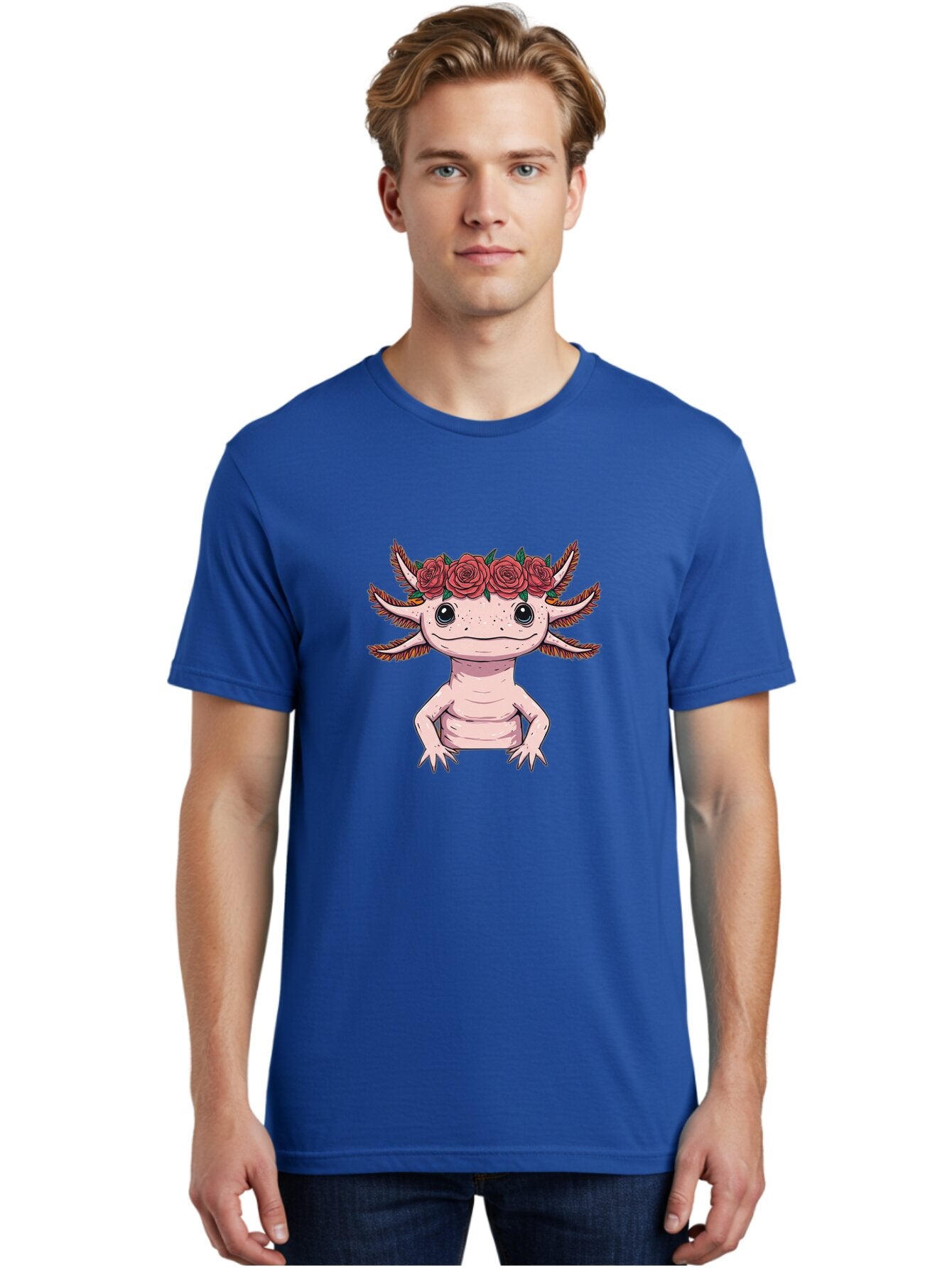 Axolotl-With-Roses Men'S Graphic Tee, 100% Cotton, Comfortable Casual Summer Wear, Machine Washable, Vintage Camera, Old Camera, Antique Camera, Black Camera, Classic Photography, Photography Equipment, Nostalgic Device, Film Camera, Baq317 30