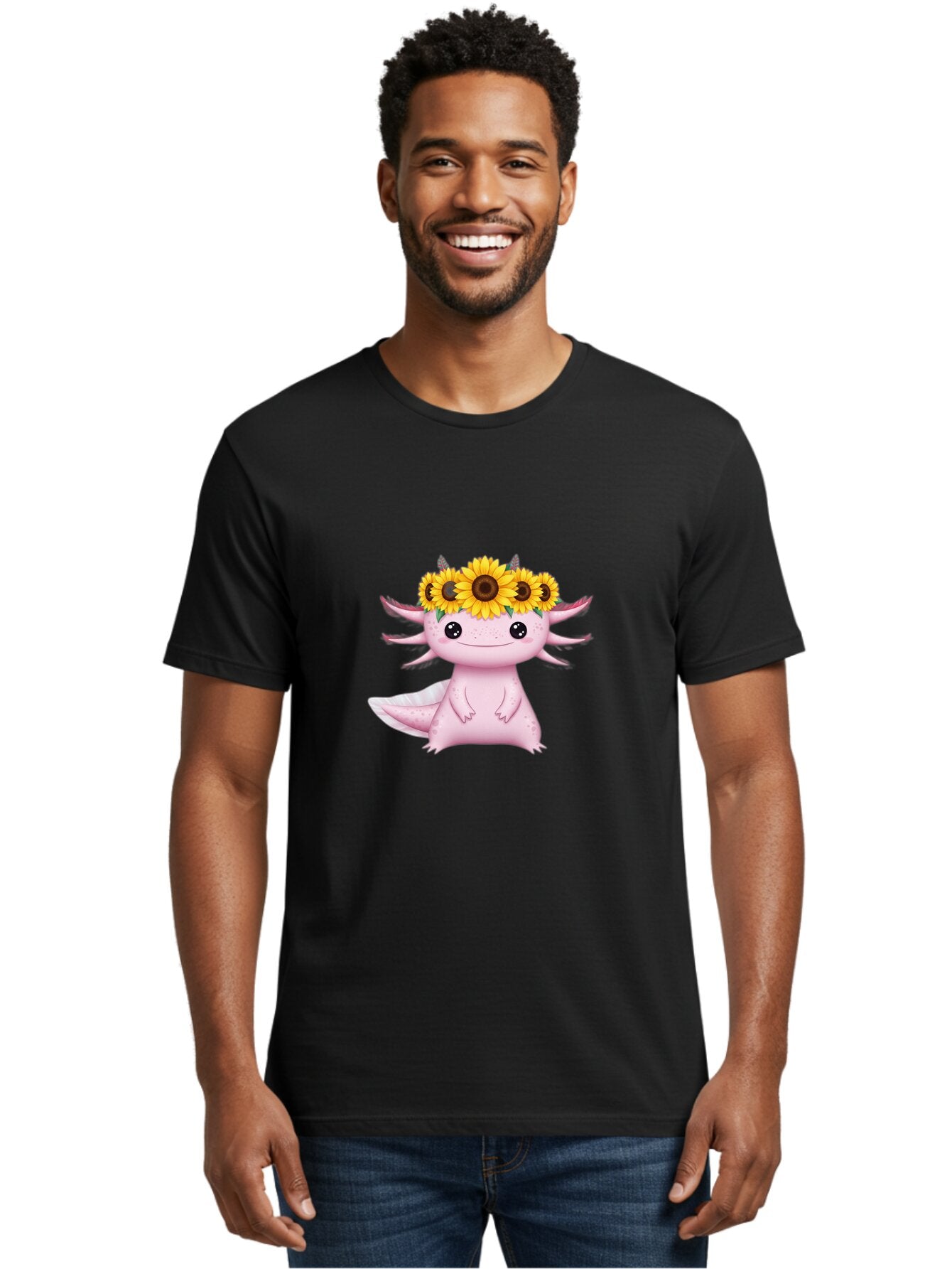 Axolotl-With-Sunflowers Men'S Graphic Tee, 100% Cotton, Comfortable Casual Summer Wear, Machine Washable, Vintage Camera, Old Camera, Antique Camera, Black Camera, Classic Photography, Photography Equipment, Nostalgic Device, Film Camera, Baq318 29