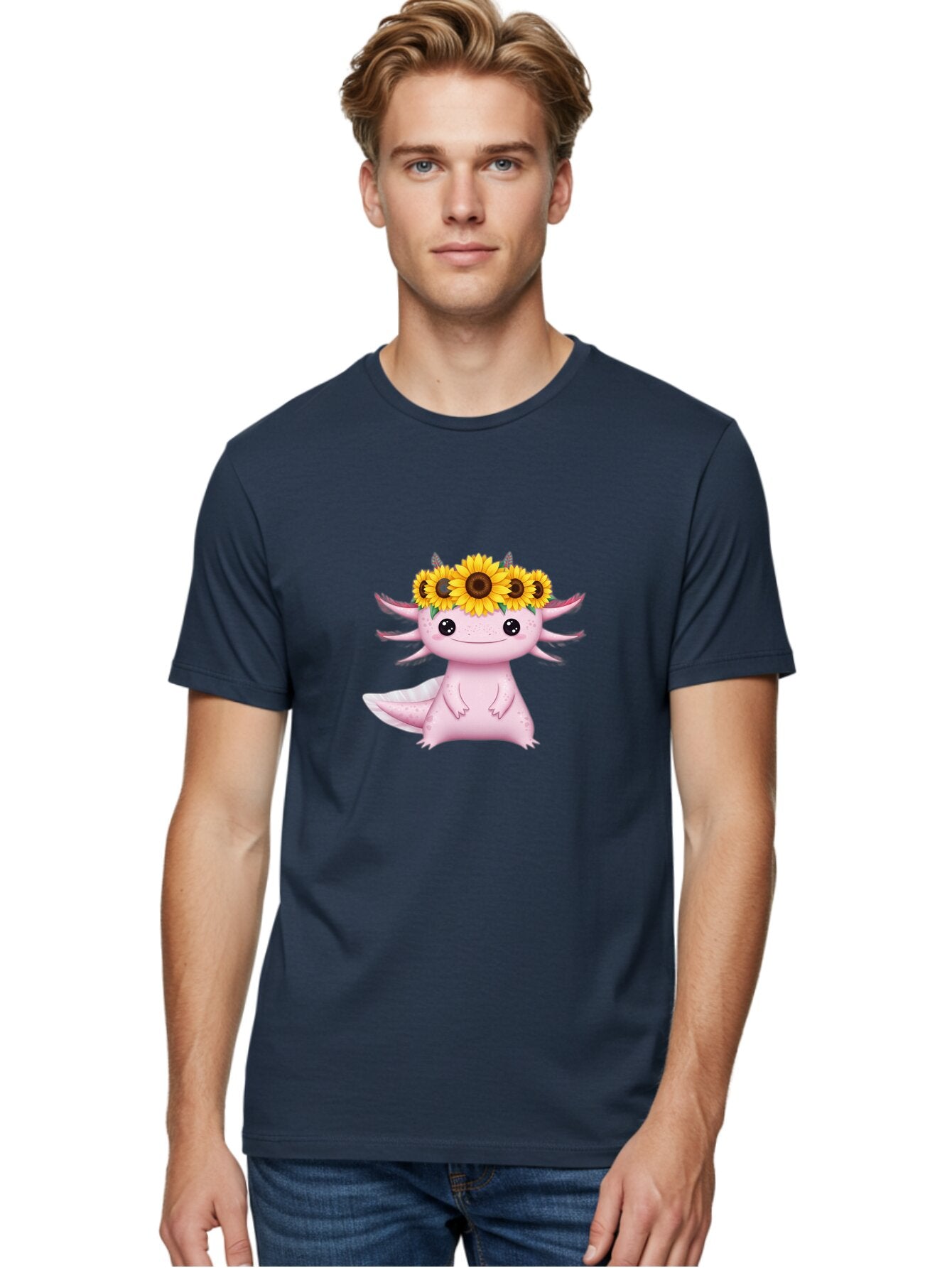 Axolotl-With-Sunflowers Men'S Graphic Tee, 100% Cotton, Comfortable Casual Summer Wear, Machine Washable, Vintage Camera, Old Camera, Antique Camera, Black Camera, Classic Photography, Photography Equipment, Nostalgic Device, Film Camera, Baq318 17