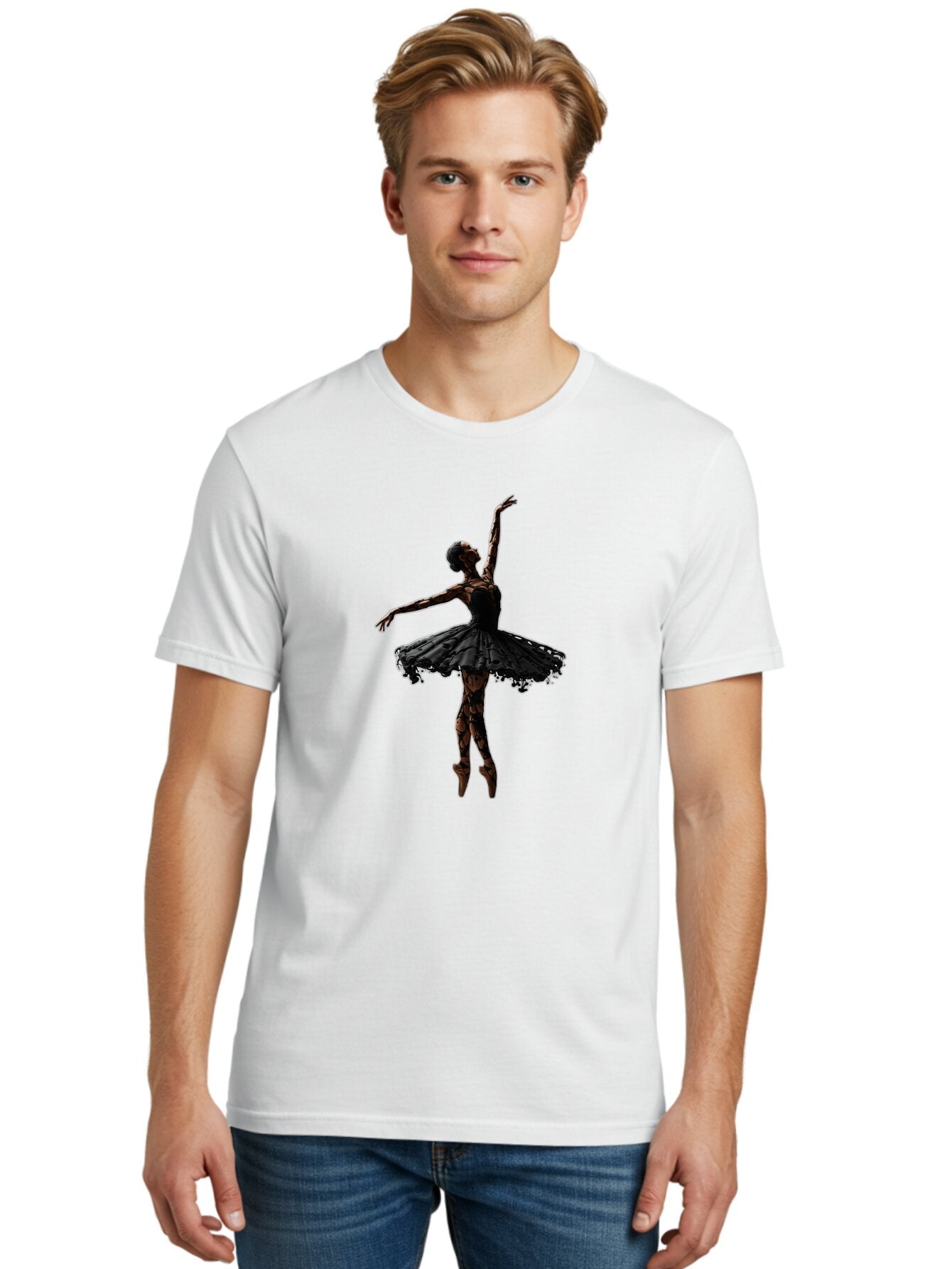 Ballerina-Silhouette-1 Men'S Graphic Tee, 100% Cotton, Comfortable Casual Summer Wear, Machine Washable, Vintage Camera, Old Camera, Antique Camera, Black Camera, Classic Photography, Photography Equipment, Nostalgic Device, Film Camera, Baq332 25