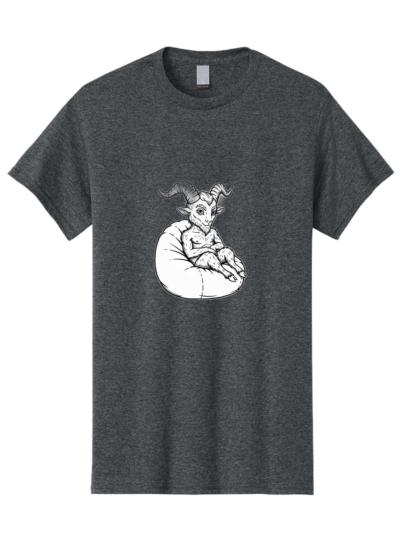 Baphomet-Sitting-Bean-Bag Men'S Graphic Tee, 100% Cotton, Comfortable Casual Summer Wear, Machine Washable, Vintage Camera, Old Camera, Antique Camera, Black Camera, Classic Photography, Photography Equipment, Nostalgic Device, Film Camera, Baq342 2