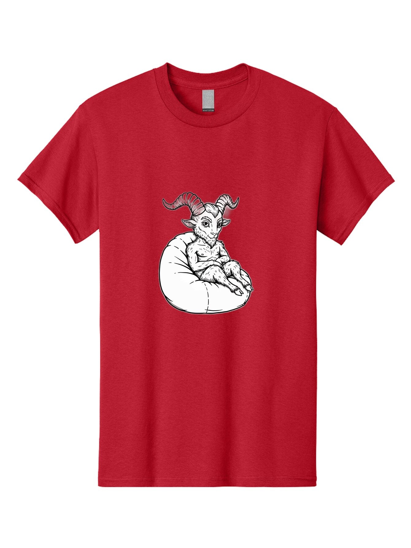 Baphomet-Sitting-Bean-Bag Men'S Graphic Tee, 100% Cotton, Comfortable Casual Summer Wear, Machine Washable, Vintage Camera, Old Camera, Antique Camera, Black Camera, Classic Photography, Photography Equipment, Nostalgic Device, Film Camera, Baq342 5