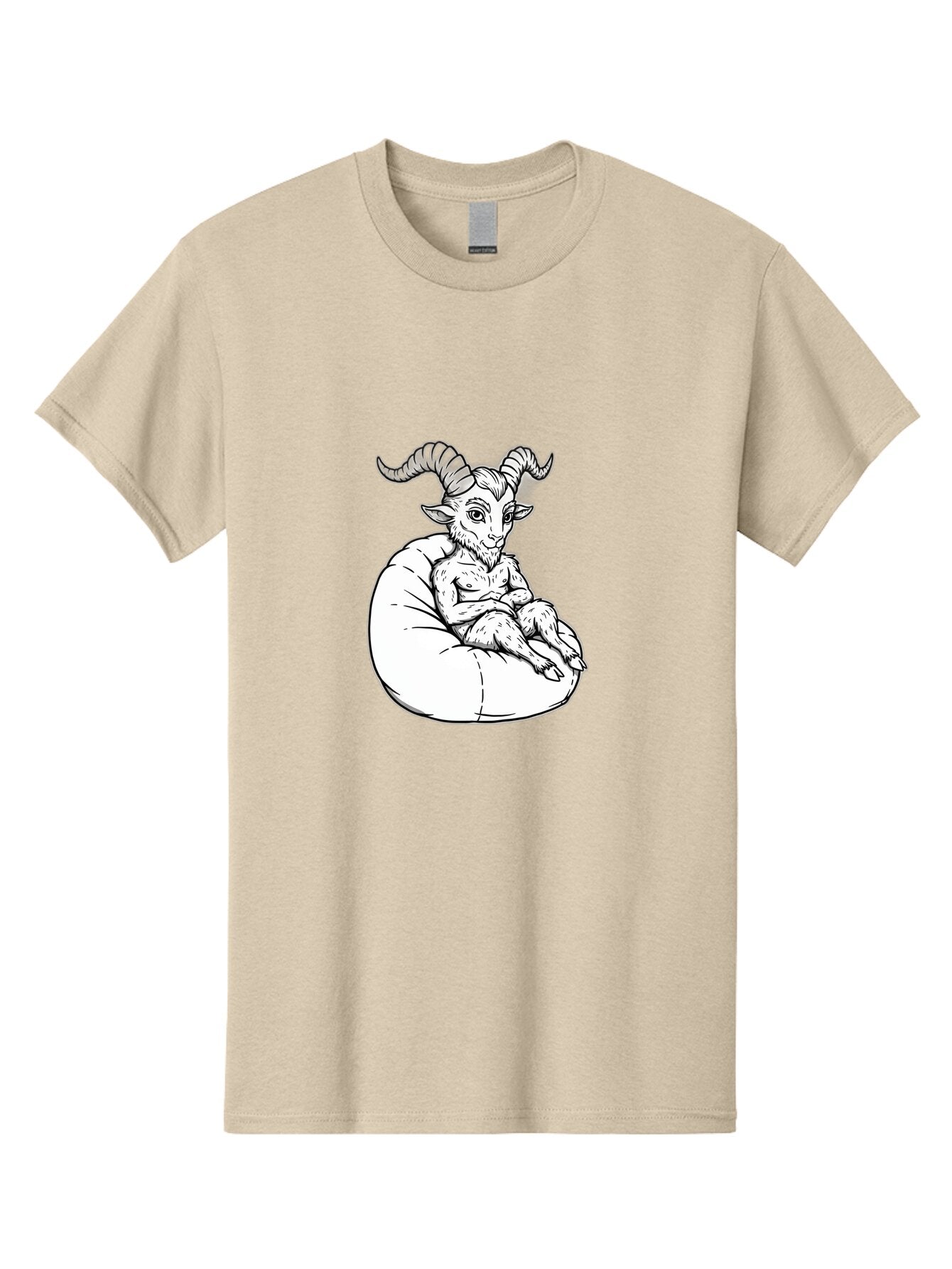 Baphomet-Sitting-Bean-Bag Men'S Graphic Tee, 100% Cotton, Comfortable Casual Summer Wear, Machine Washable, Vintage Camera, Old Camera, Antique Camera, Black Camera, Classic Photography, Photography Equipment, Nostalgic Device, Film Camera, Baq342 4