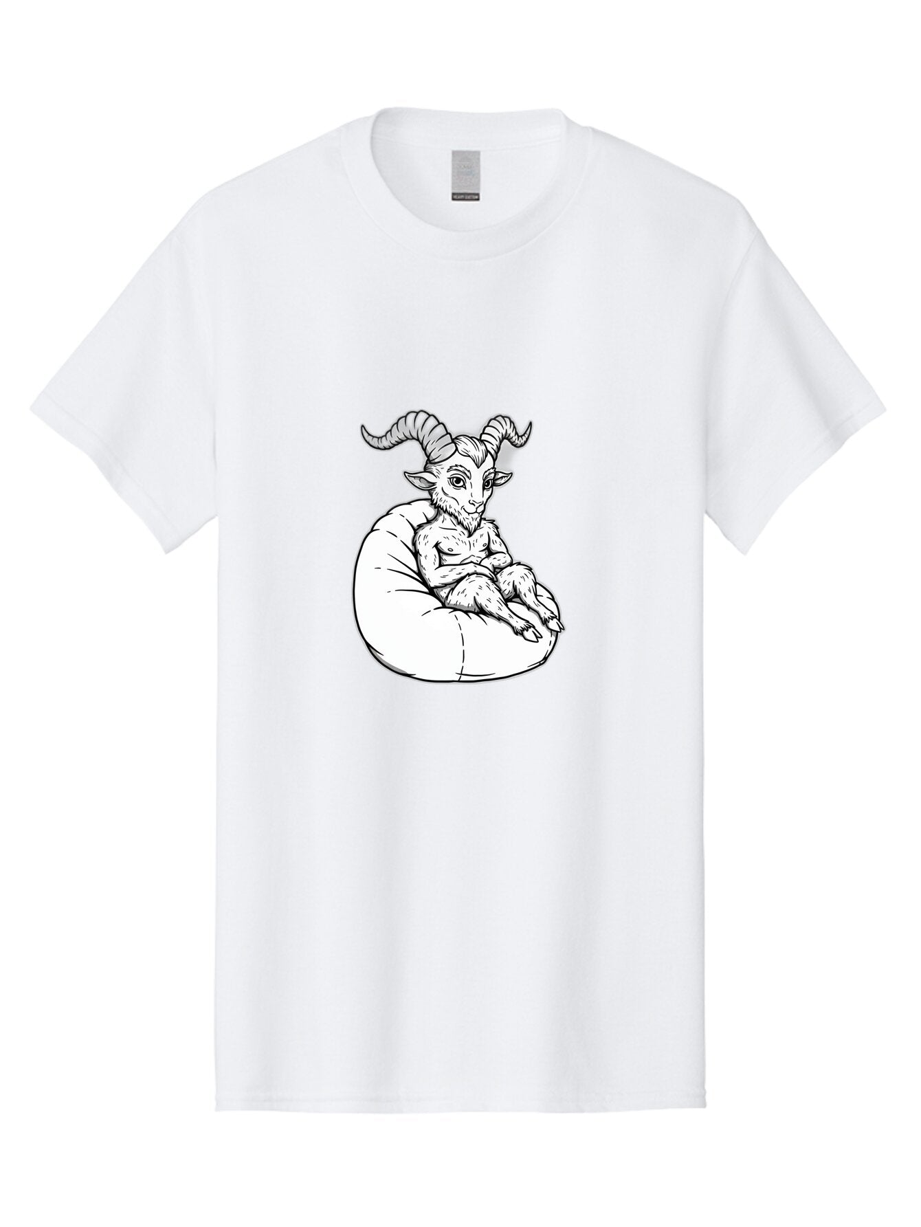 Baphomet-Sitting-Bean-Bag Men'S Graphic Tee, 100% Cotton, Comfortable Casual Summer Wear, Machine Washable, Vintage Camera, Old Camera, Antique Camera, Black Camera, Classic Photography, Photography Equipment, Nostalgic Device, Film Camera, Baq342 7