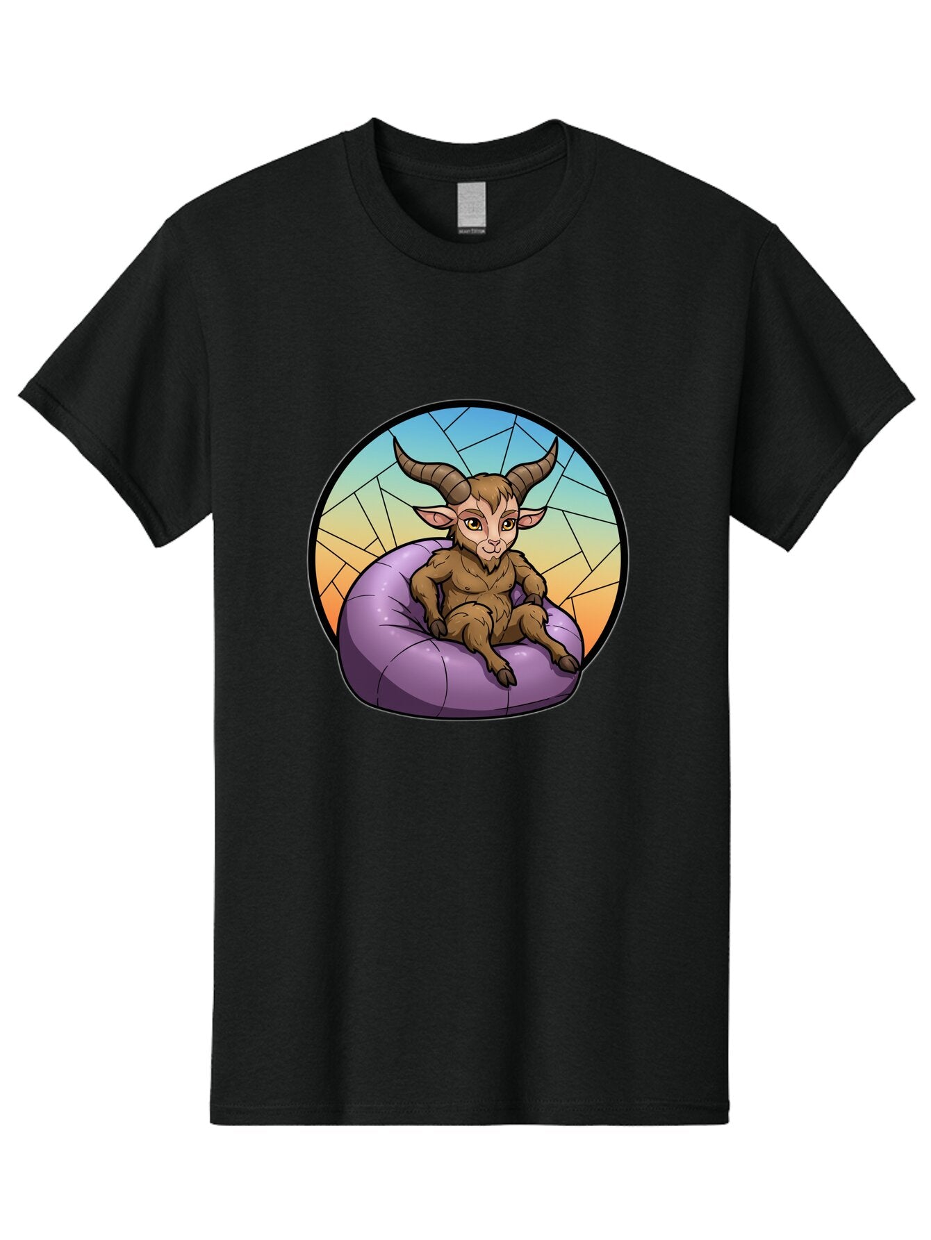 Baphomet-Sitting-On-Purple-Beanbag Men'S Graphic Tee, 100% Cotton, Comfortable Casual Summer Wear, Machine Washable, Vintage Camera, Old Camera, Antique Camera, Black Camera, Classic Photography, Photography Equipment, Nostalgic Device, Baq343 15