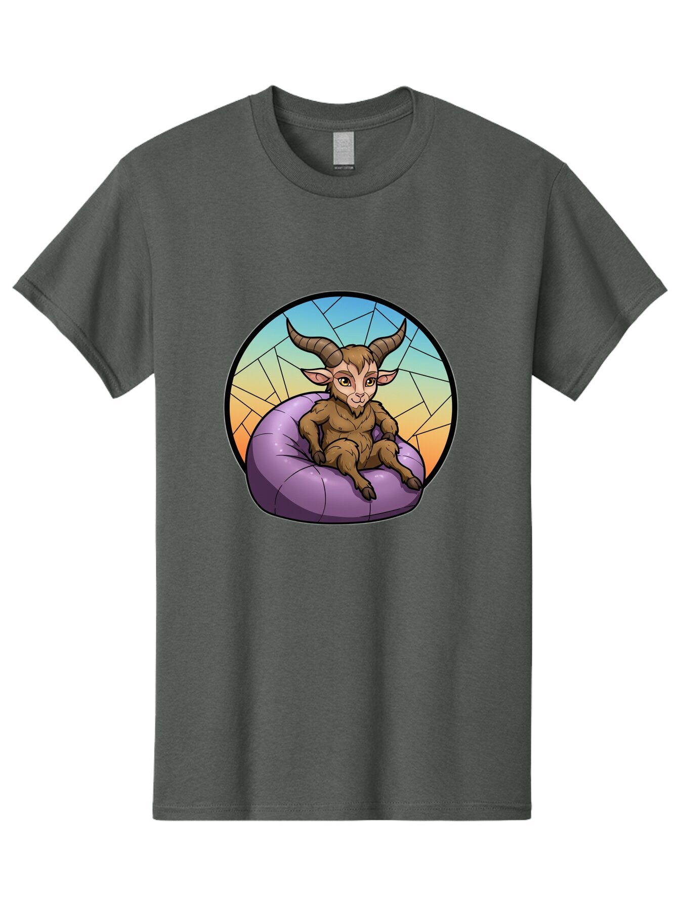 Baphomet-Sitting-On-Purple-Beanbag Men'S Graphic Tee, 100% Cotton, Comfortable Casual Summer Wear, Machine Washable, Vintage Camera, Old Camera, Antique Camera, Black Camera, Classic Photography, Photography Equipment, Nostalgic Device, Baq343 4