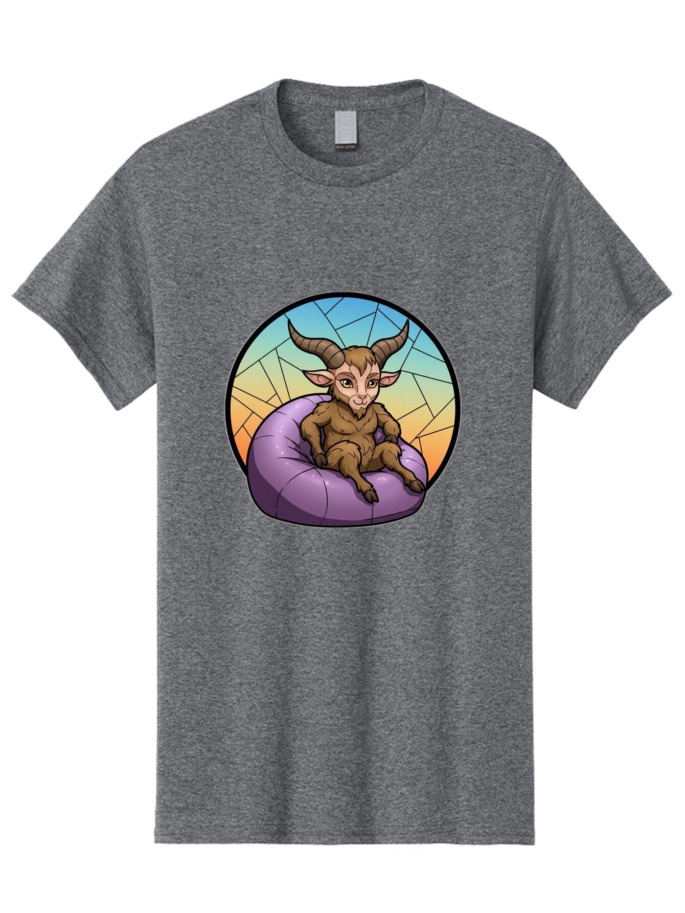 Baphomet-Sitting-On-Purple-Beanbag Men'S Graphic Tee, 100% Cotton, Comfortable Casual Summer Wear, Machine Washable, Vintage Camera, Old Camera, Antique Camera, Black Camera, Classic Photography, Photography Equipment, Nostalgic Device, Baq343 13