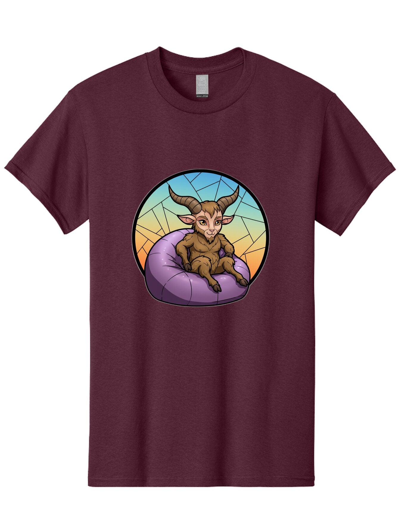 Baphomet-Sitting-On-Purple-Beanbag Men'S Graphic Tee, 100% Cotton, Comfortable Casual Summer Wear, Machine Washable, Vintage Camera, Old Camera, Antique Camera, Black Camera, Classic Photography, Photography Equipment, Nostalgic Device, Baq343 1