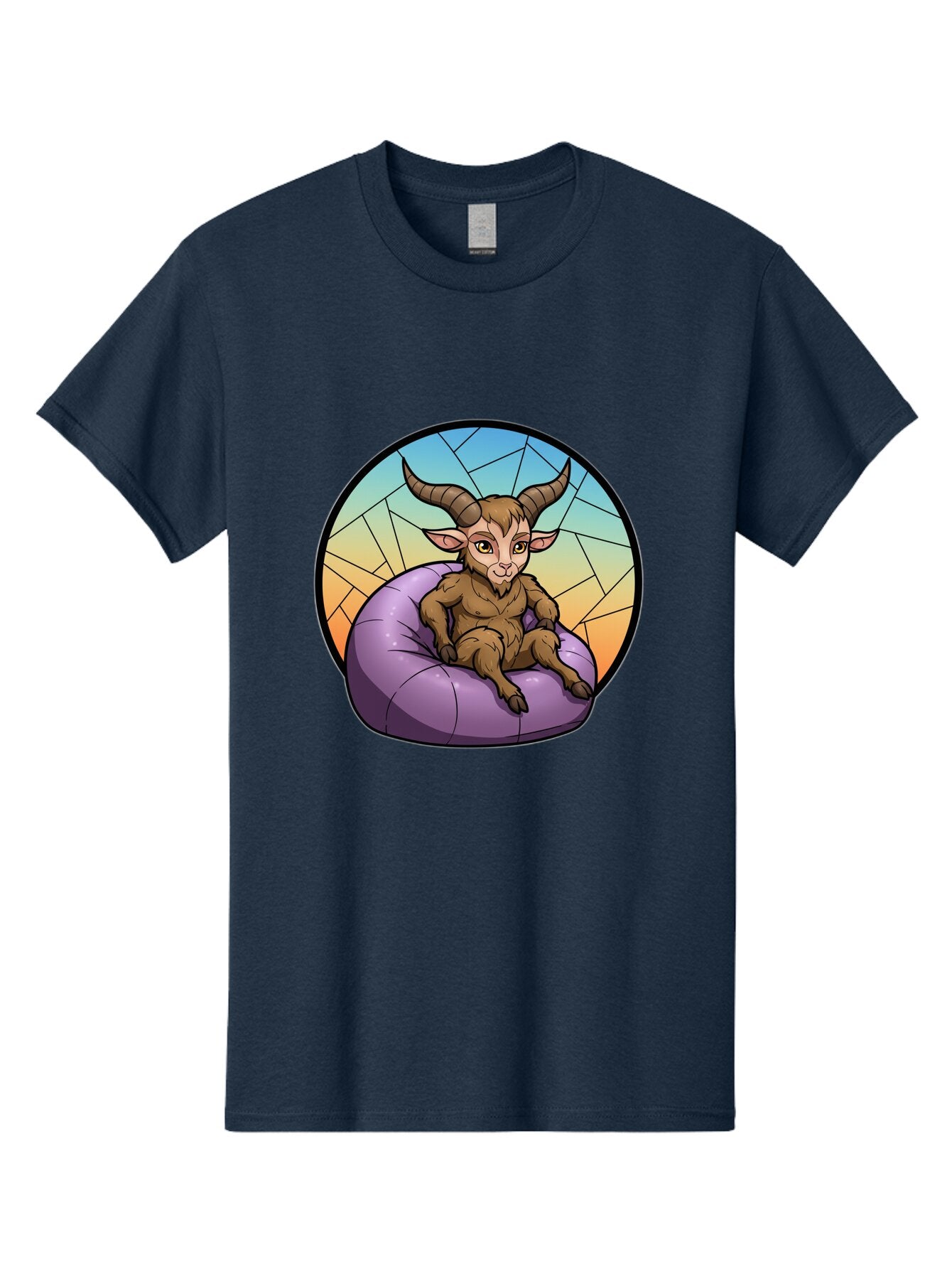 Baphomet-Sitting-On-Purple-Beanbag Men'S Graphic Tee, 100% Cotton, Comfortable Casual Summer Wear, Machine Washable, Vintage Camera, Old Camera, Antique Camera, Black Camera, Classic Photography, Photography Equipment, Nostalgic Device, Baq343 10