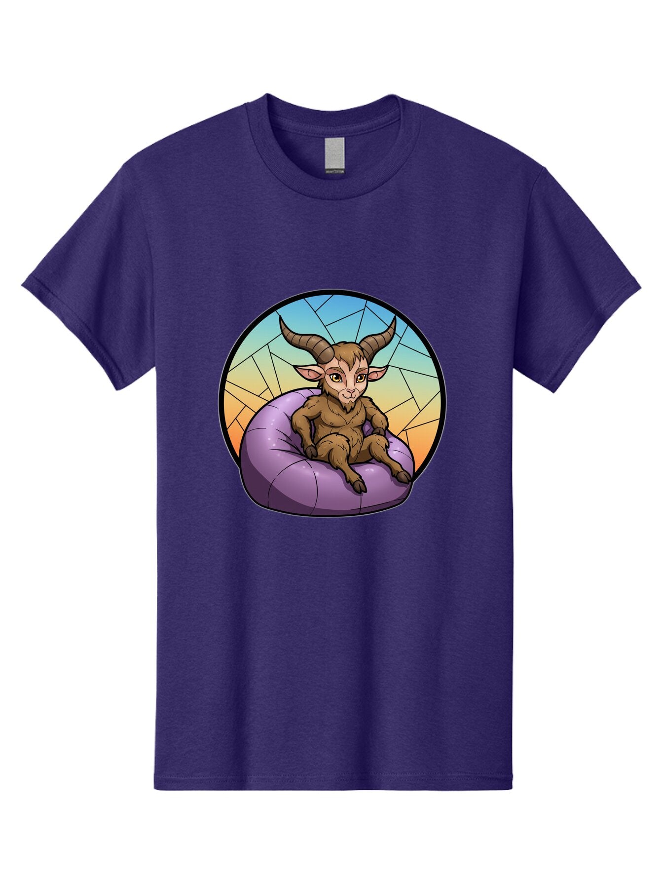 Baphomet-Sitting-On-Purple-Beanbag Men'S Graphic Tee, 100% Cotton, Comfortable Casual Summer Wear, Machine Washable, Vintage Camera, Old Camera, Antique Camera, Black Camera, Classic Photography, Photography Equipment, Nostalgic Device, Baq343 9