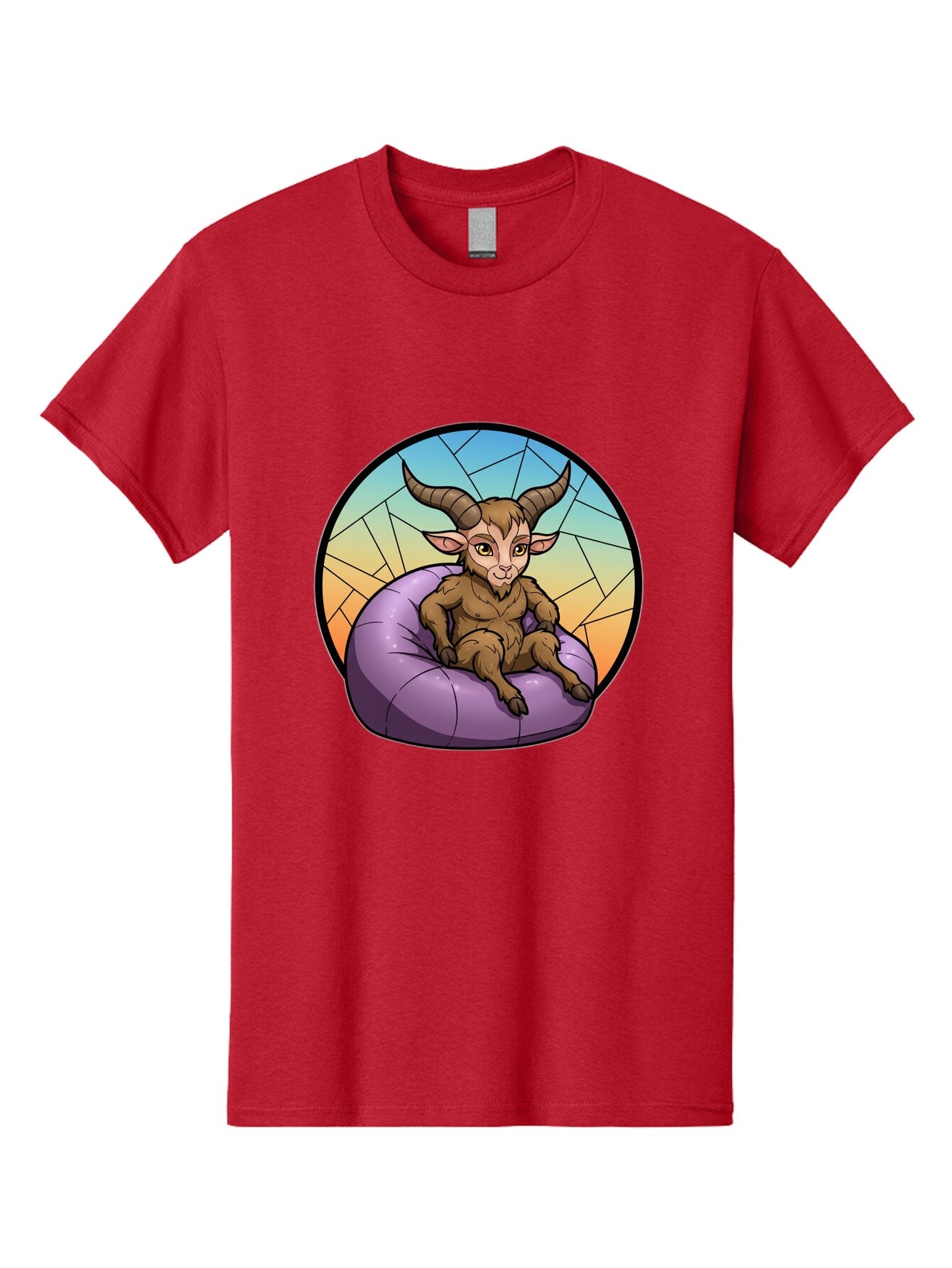 Baphomet-Sitting-On-Purple-Beanbag Men'S Graphic Tee, 100% Cotton, Comfortable Casual Summer Wear, Machine Washable, Vintage Camera, Old Camera, Antique Camera, Black Camera, Classic Photography, Photography Equipment, Nostalgic Device, Baq343 12