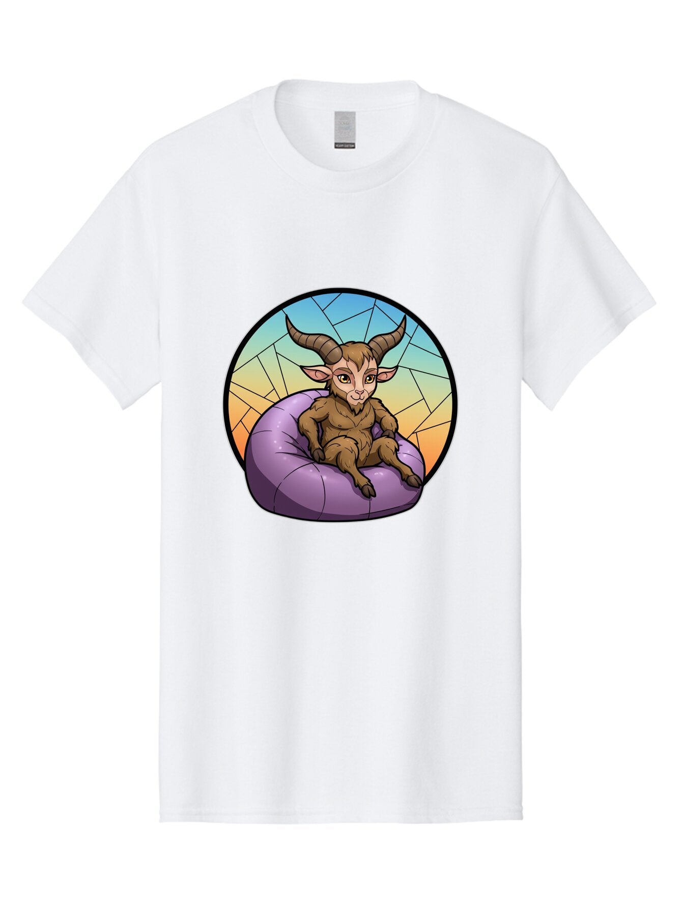 Baphomet-Sitting-On-Purple-Beanbag Men'S Graphic Tee, 100% Cotton, Comfortable Casual Summer Wear, Machine Washable, Vintage Camera, Old Camera, Antique Camera, Black Camera, Classic Photography, Photography Equipment, Nostalgic Device, Baq343 3