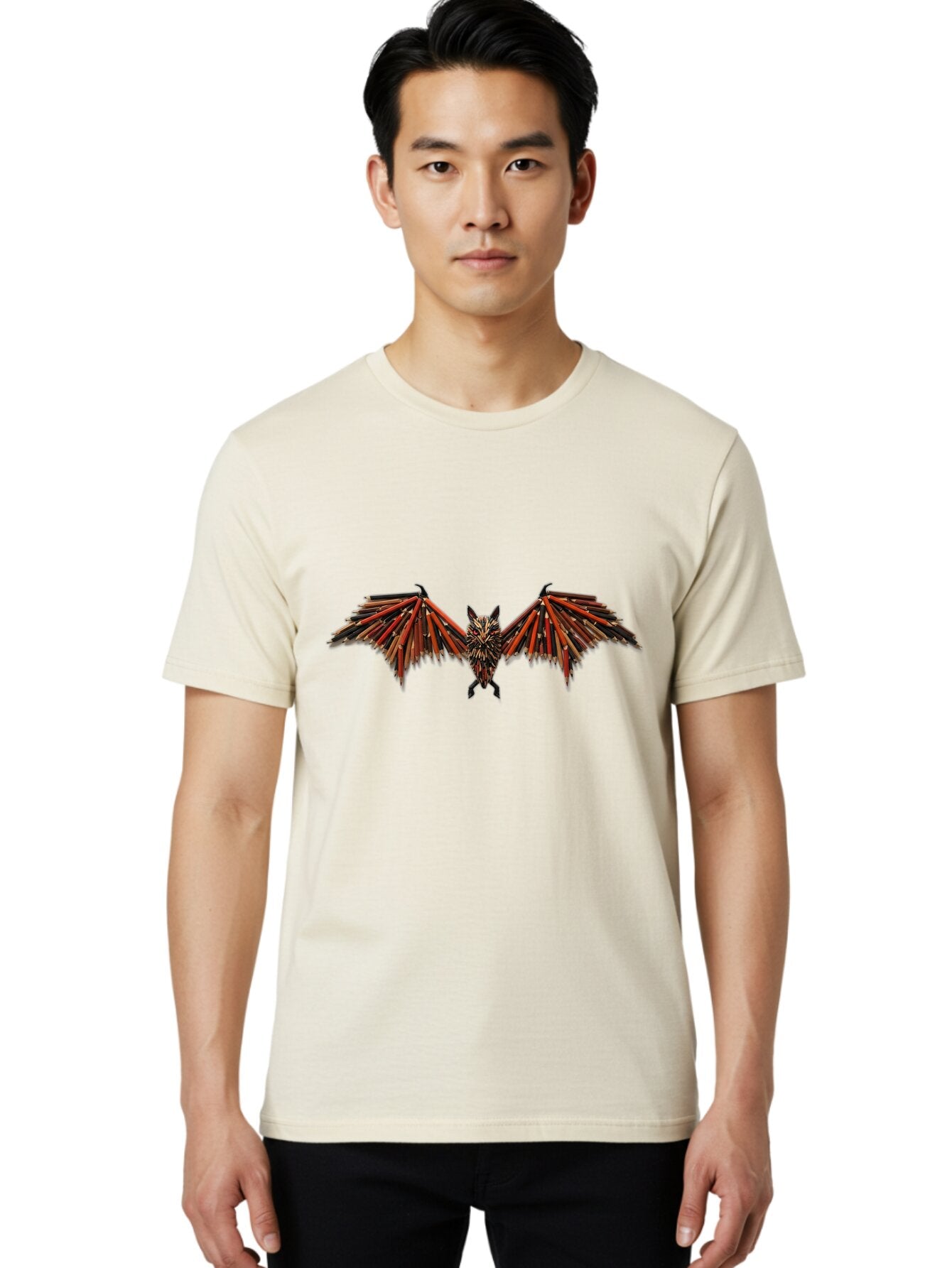Bat-Made-Of-Colored-Pencils Men'S Graphic Tee, 100% Cotton, Comfortable Casual Summer Wear, Machine Washable, Vintage Camera, Old Camera, Antique Camera, Black Camera, Classic Photography, Photography Equipment, Nostalgic Device, Film Camera, Baq344 24