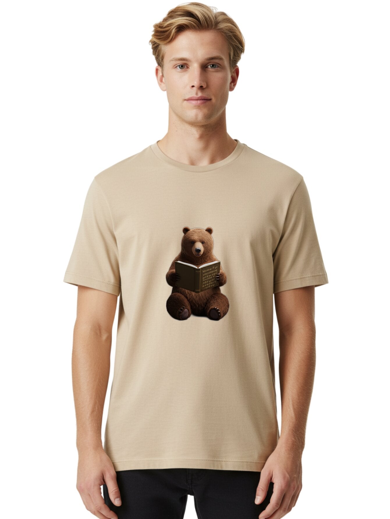 Bear-Reading-Book Men'S Graphic Tee, 100% Cotton, Comfortable Casual Summer Wear, Machine Washable, Vintage Camera, Old Camera, Antique Camera, Black Camera, Classic Photography, Photography Equipment, Nostalgic Device, Film Camera, Camera Art Baq347 20
