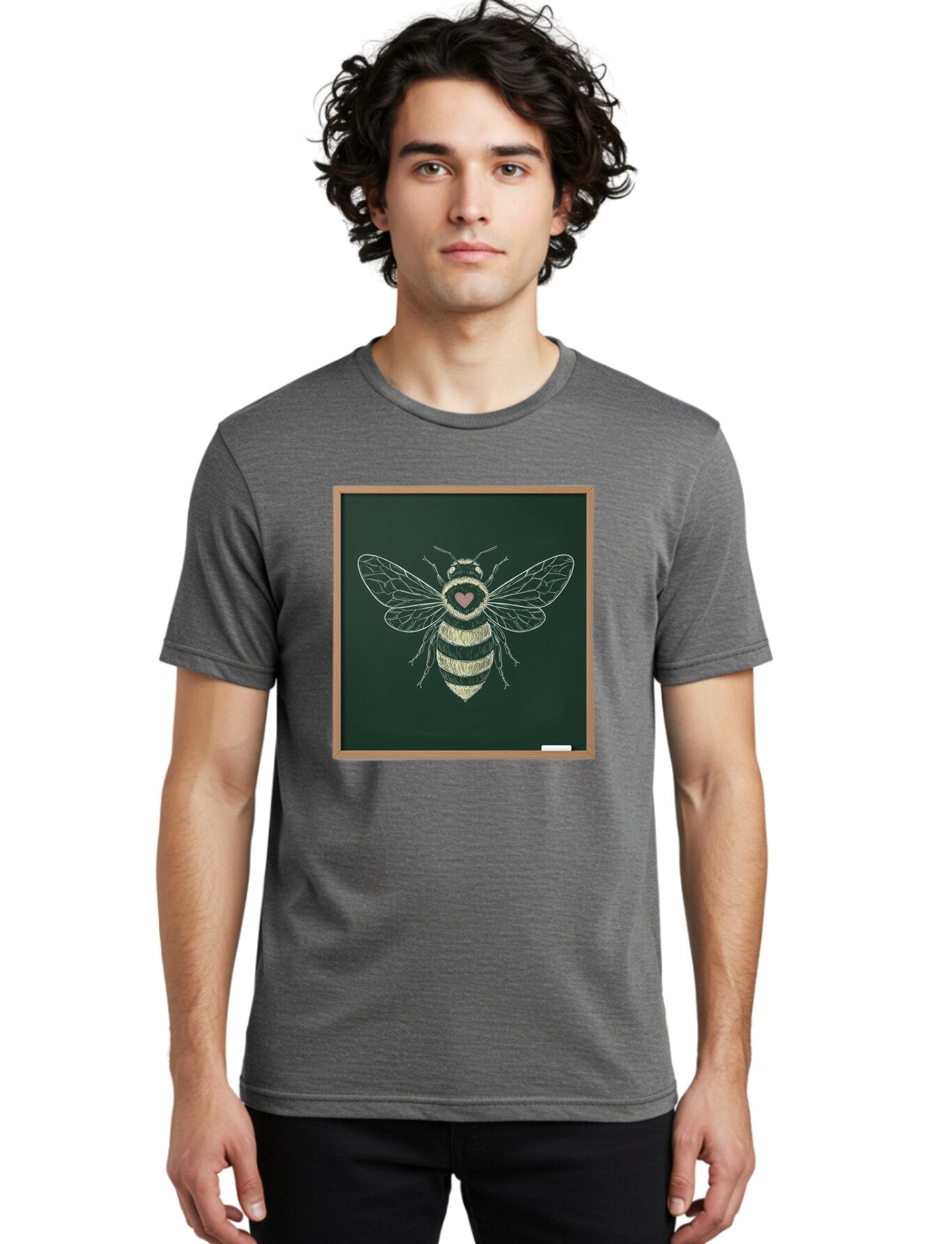 Bee-With-Heart-1 Men'S Graphic Tee, 100% Cotton, Comfortable Casual Summer Wear, Machine Washable, Vintage Camera, Old Camera, Antique Camera, Black Camera, Classic Photography, Photography Equipment, Nostalgic Device, Film Camera, Camera Art Baq351 27
