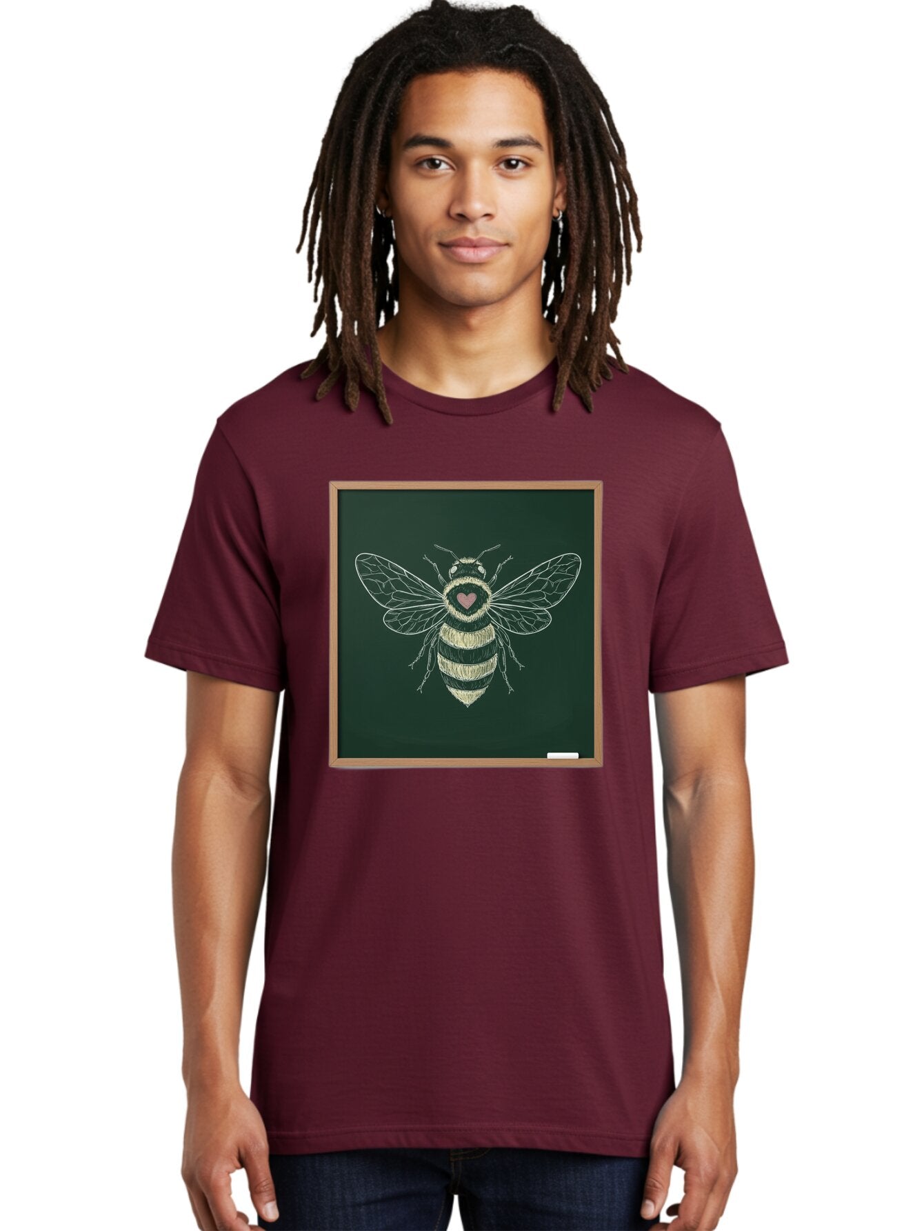 Bee-With-Heart-1 Men'S Graphic Tee, 100% Cotton, Comfortable Casual Summer Wear, Machine Washable, Vintage Camera, Old Camera, Antique Camera, Black Camera, Classic Photography, Photography Equipment, Nostalgic Device, Film Camera, Camera Art Baq351 28