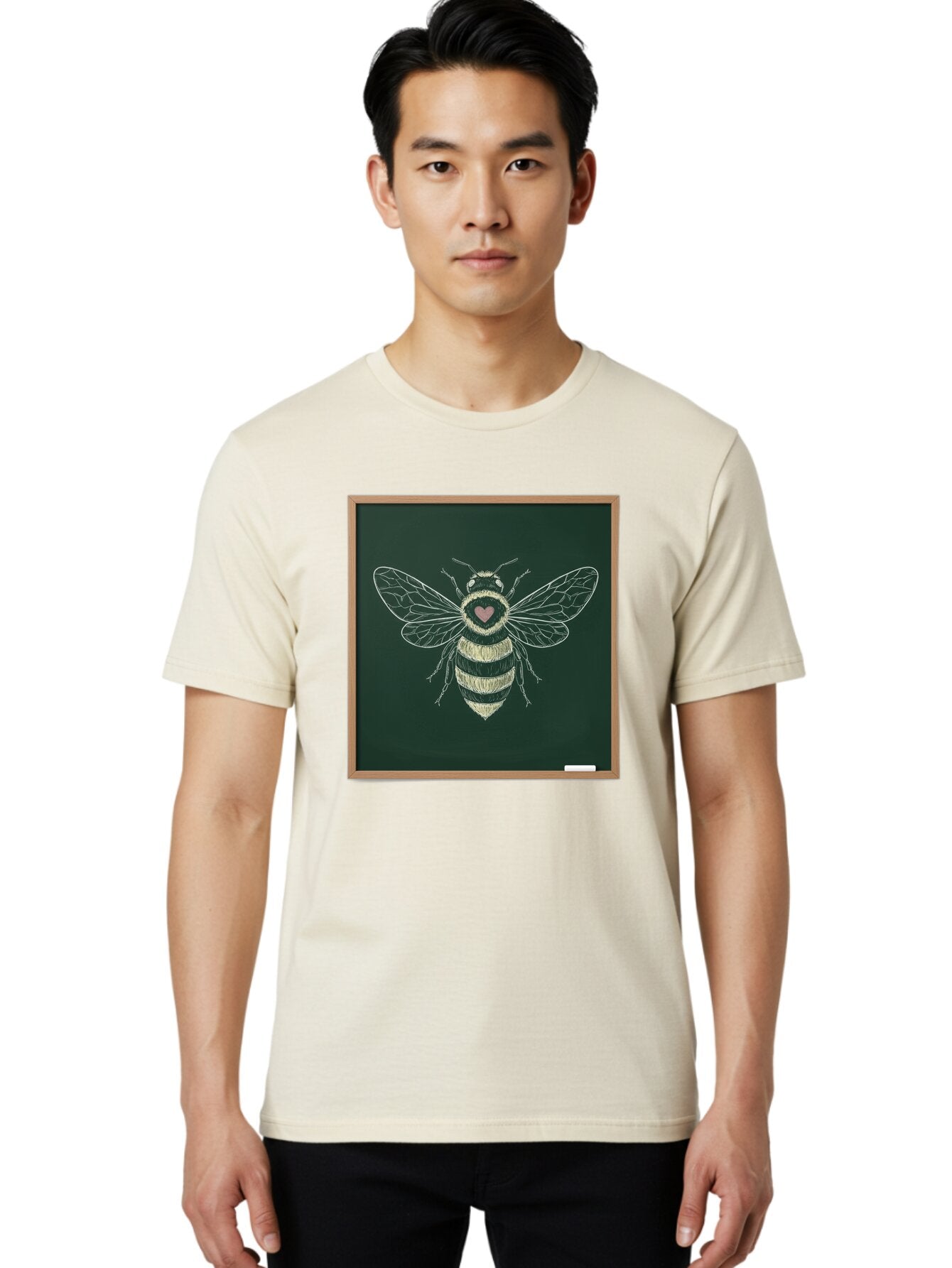 Bee-With-Heart-1 Men'S Graphic Tee, 100% Cotton, Comfortable Casual Summer Wear, Machine Washable, Vintage Camera, Old Camera, Antique Camera, Black Camera, Classic Photography, Photography Equipment, Nostalgic Device, Film Camera, Camera Art Baq351 29