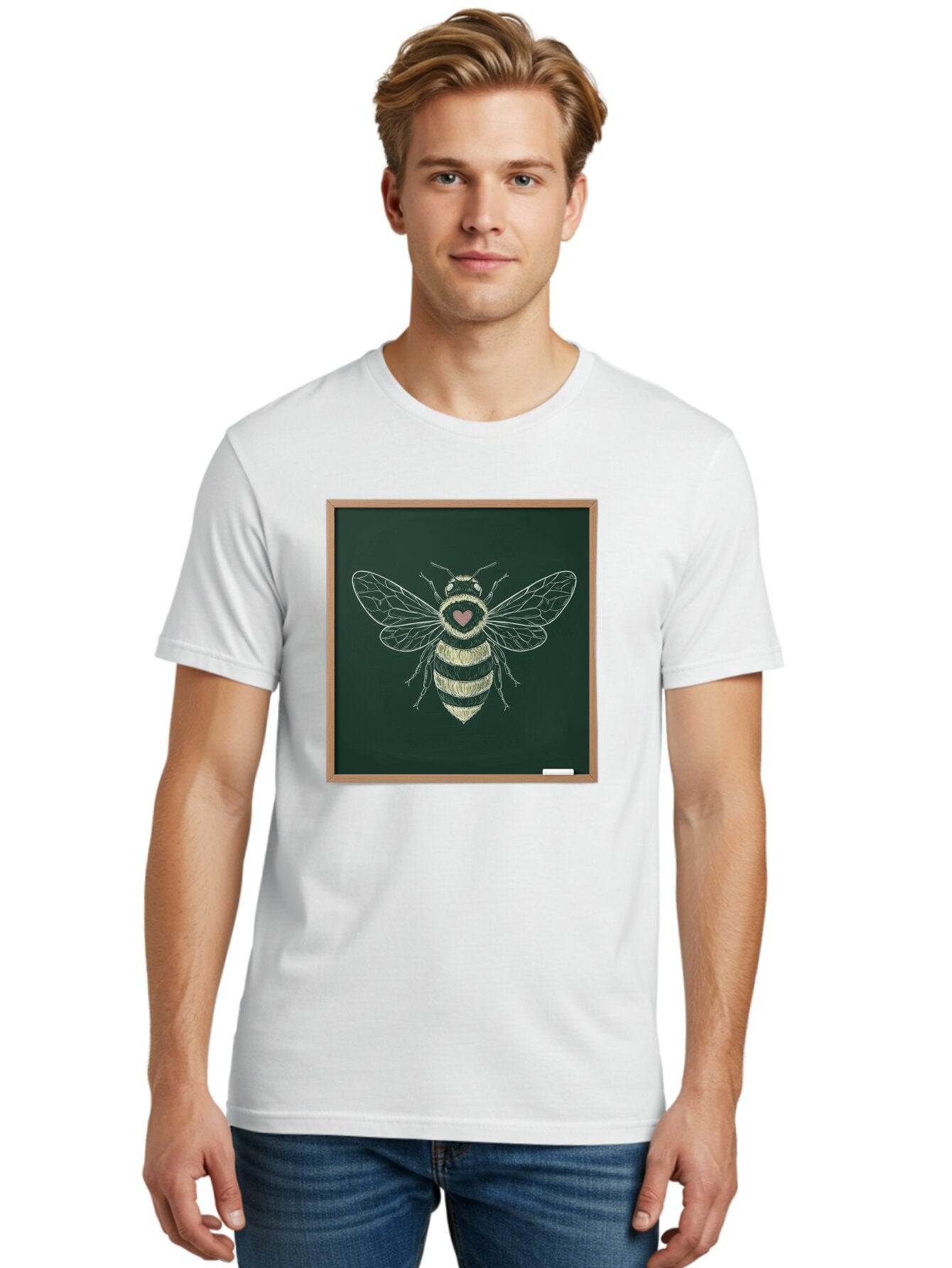 Bee-With-Heart-1 Men'S Graphic Tee, 100% Cotton, Comfortable Casual Summer Wear, Machine Washable, Vintage Camera, Old Camera, Antique Camera, Black Camera, Classic Photography, Photography Equipment, Nostalgic Device, Film Camera, Camera Art Baq351 26