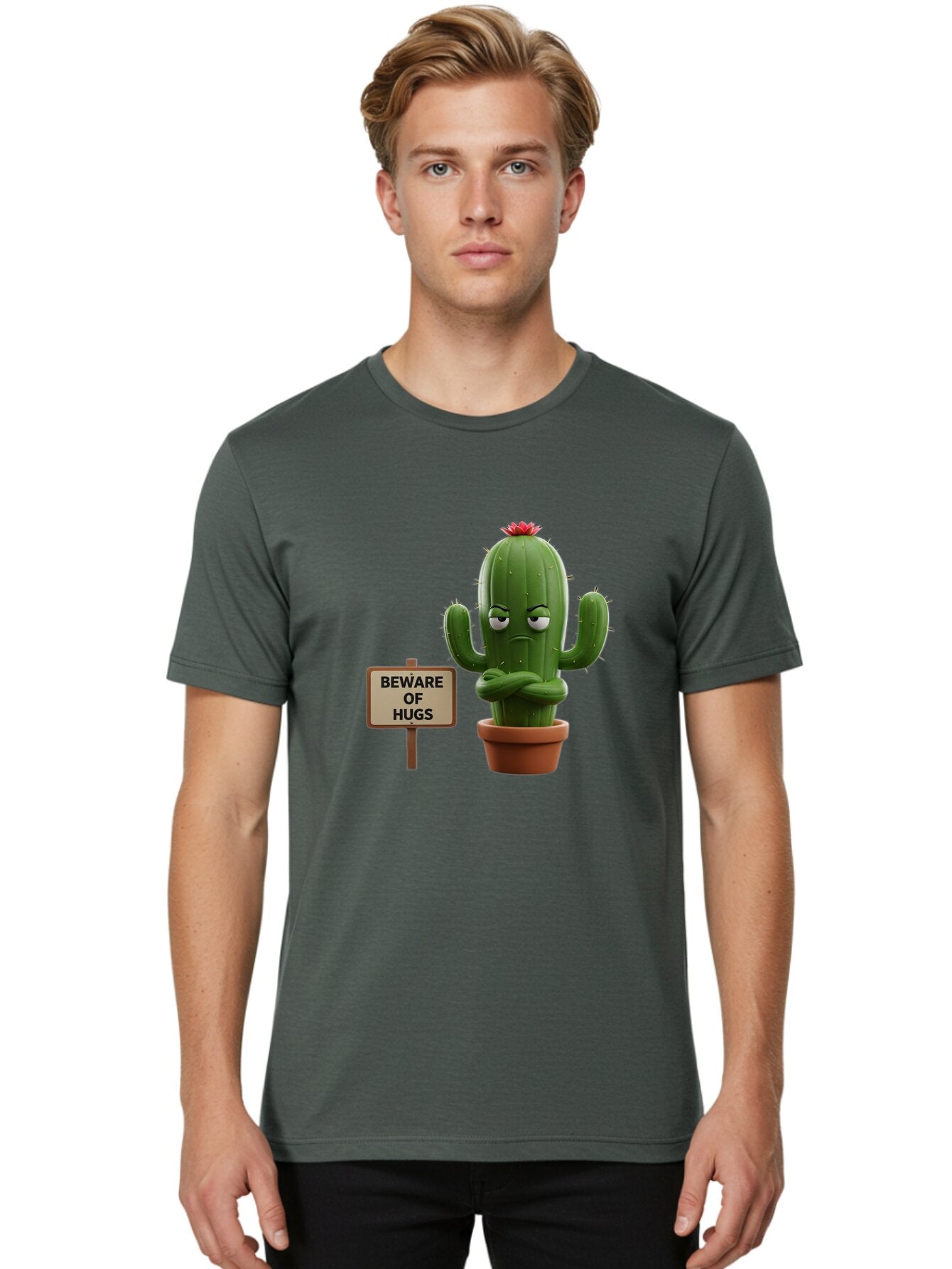 Beware-Of-Hugs-Cactus Men'S Graphic Tee, 100% Cotton, Comfortable Casual Summer Wear, Machine Washable, Vintage Camera, Old Camera, Antique Camera, Black Camera, Classic Photography, Photography Equipment, Nostalgic Device, Film Camera, Baq355 17