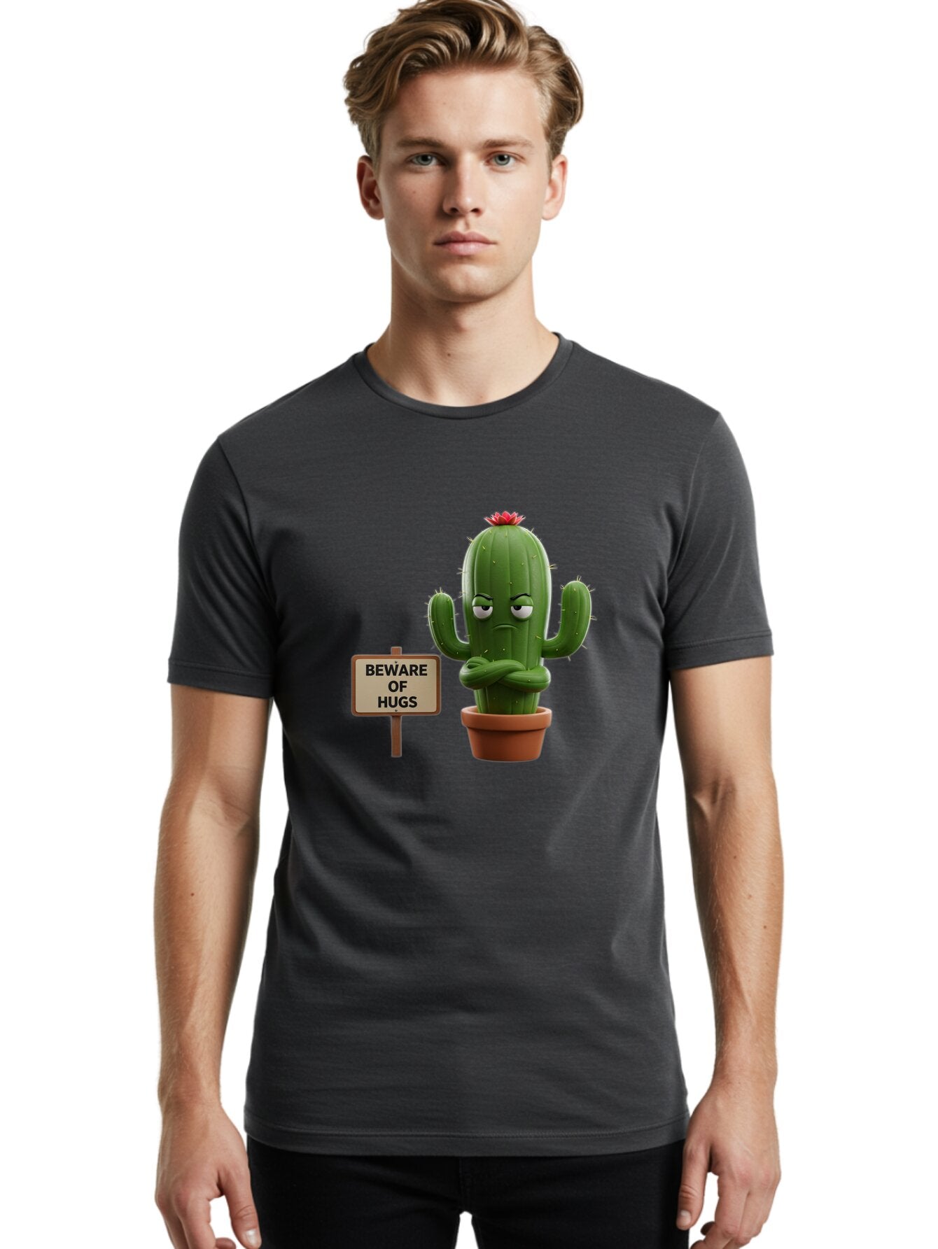 Beware-Of-Hugs-Cactus Men'S Graphic Tee, 100% Cotton, Comfortable Casual Summer Wear, Machine Washable, Vintage Camera, Old Camera, Antique Camera, Black Camera, Classic Photography, Photography Equipment, Nostalgic Device, Film Camera, Baq355 29