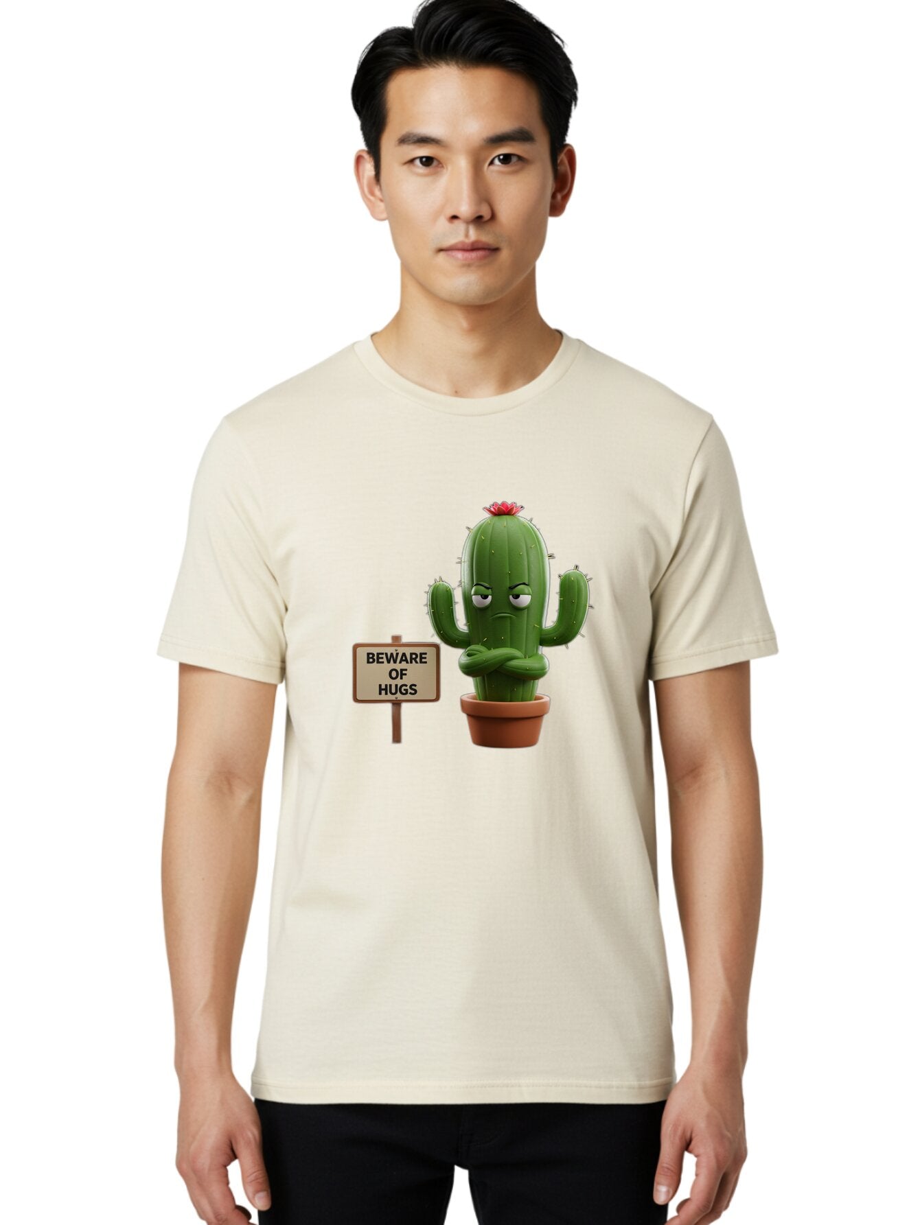 Beware-Of-Hugs-Cactus Men'S Graphic Tee, 100% Cotton, Comfortable Casual Summer Wear, Machine Washable, Vintage Camera, Old Camera, Antique Camera, Black Camera, Classic Photography, Photography Equipment, Nostalgic Device, Film Camera, Baq355 30