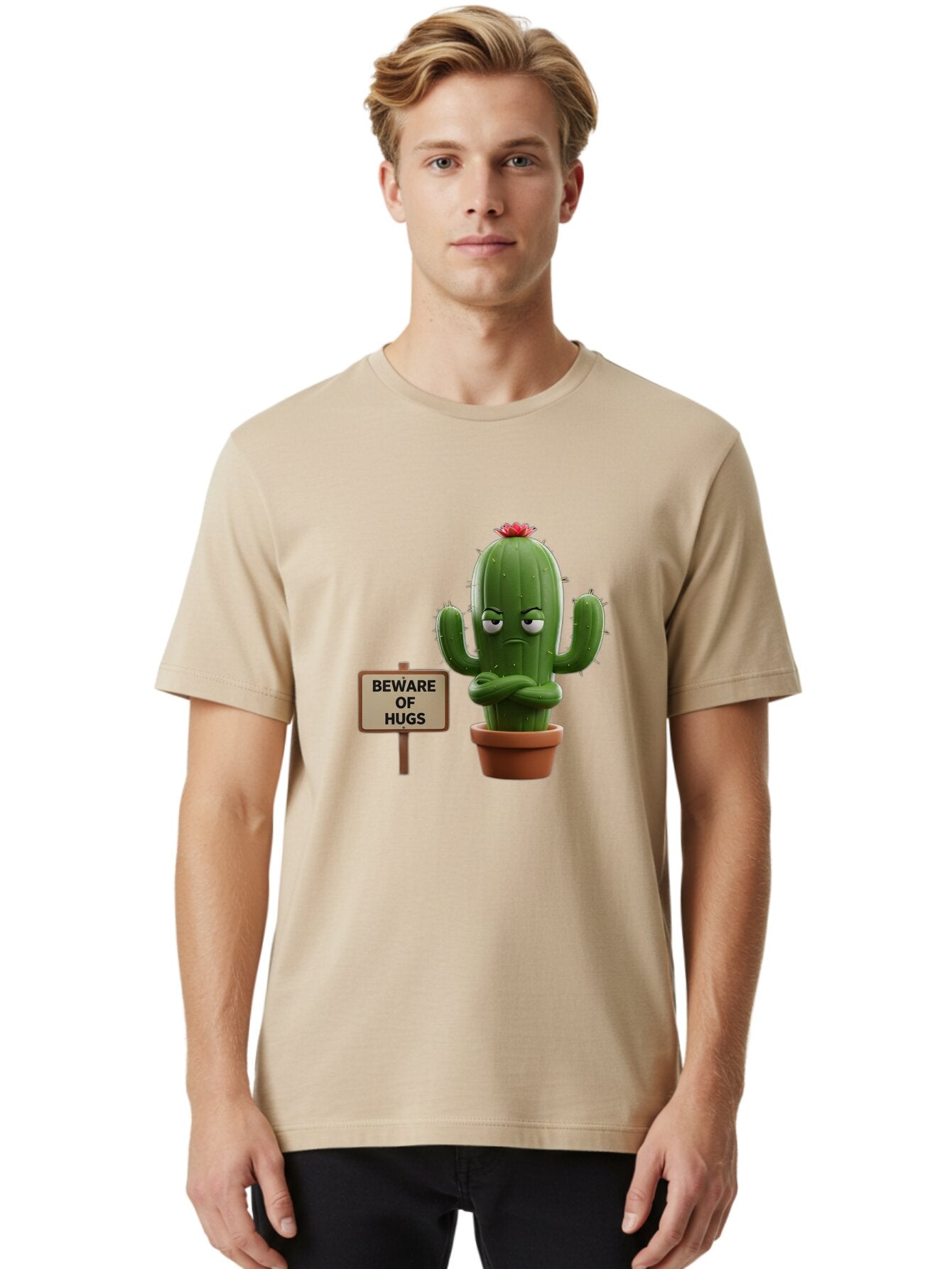 Beware-Of-Hugs-Cactus Men'S Graphic Tee, 100% Cotton, Comfortable Casual Summer Wear, Machine Washable, Vintage Camera, Old Camera, Antique Camera, Black Camera, Classic Photography, Photography Equipment, Nostalgic Device, Film Camera, Baq355 26