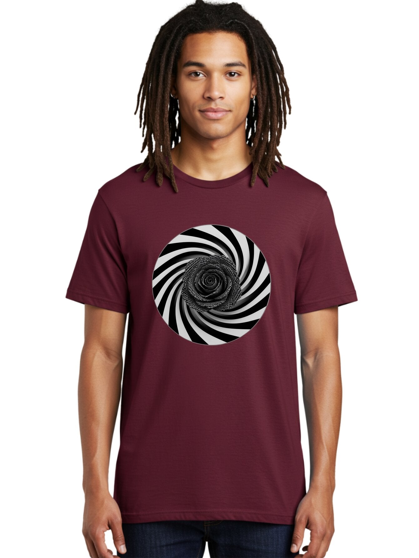 Black-And-White-Spiral Men'S Graphic Tee, 100% Cotton, Comfortable Casual Summer Wear, Machine Washable, Vintage Camera, Old Camera, Antique Camera, Black Camera, Classic Photography, Photography Equipment, Nostalgic Device, Film Camera, Baq363 28
