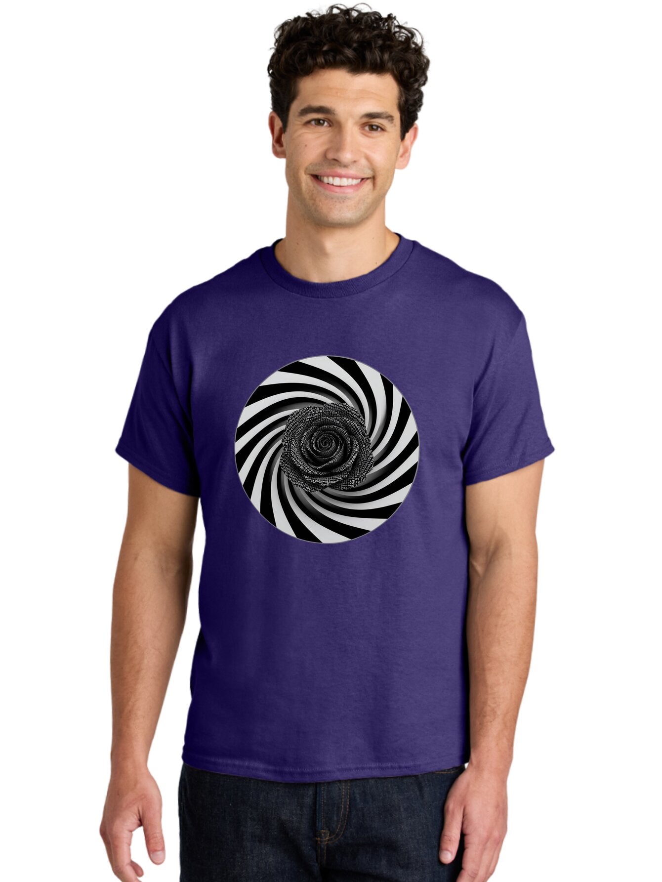 Black-And-White-Spiral Men'S Graphic Tee, 100% Cotton, Comfortable Casual Summer Wear, Machine Washable, Vintage Camera, Old Camera, Antique Camera, Black Camera, Classic Photography, Photography Equipment, Nostalgic Device, Film Camera, Baq363 16