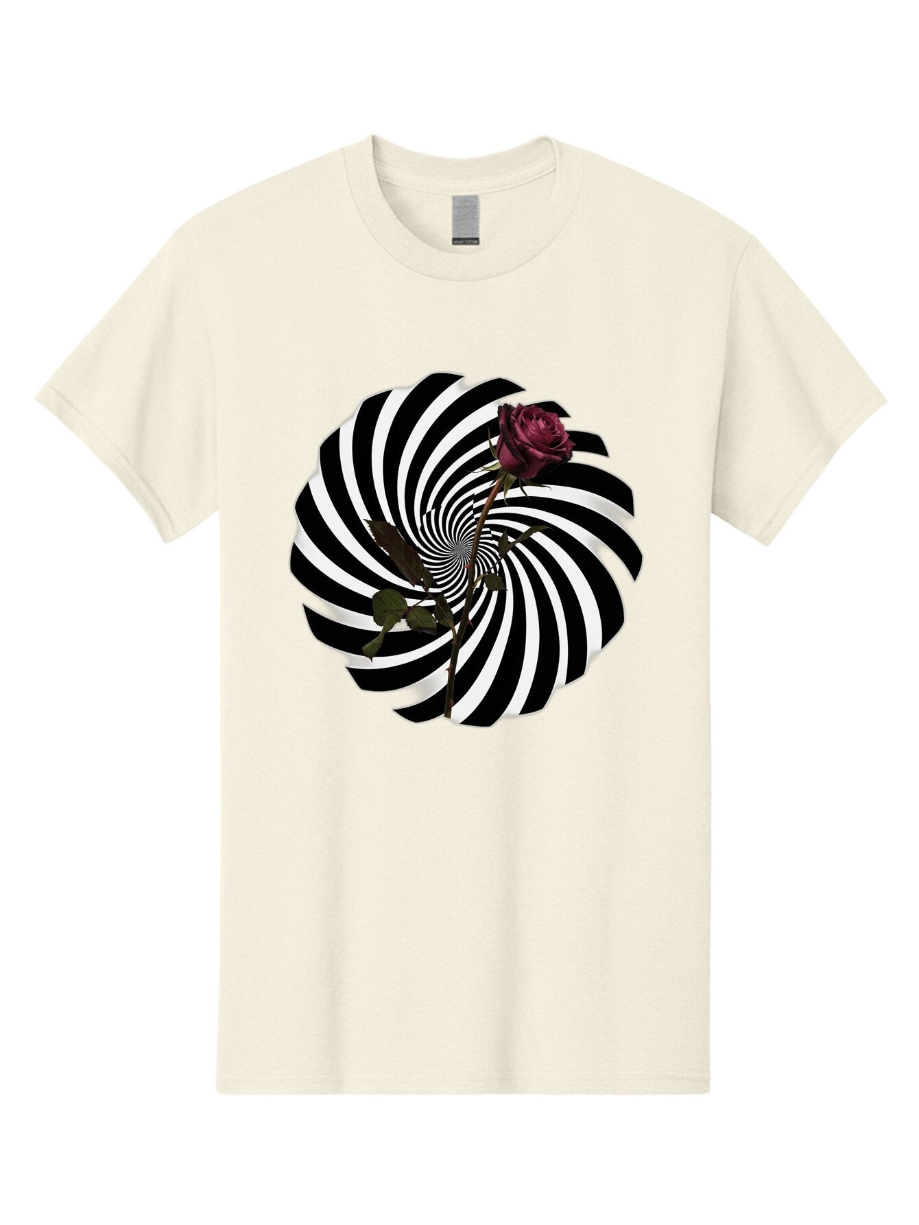 Black-And-White-Swirl-With-Rose Men'S Graphic Tee, 100% Cotton, Comfortable Casual Summer Wear, Machine Washable, Vintage Camera, Old Camera, Antique Camera, Black Camera, Classic Photography, Photography Equipment, Nostalgic Device, Baq364 3