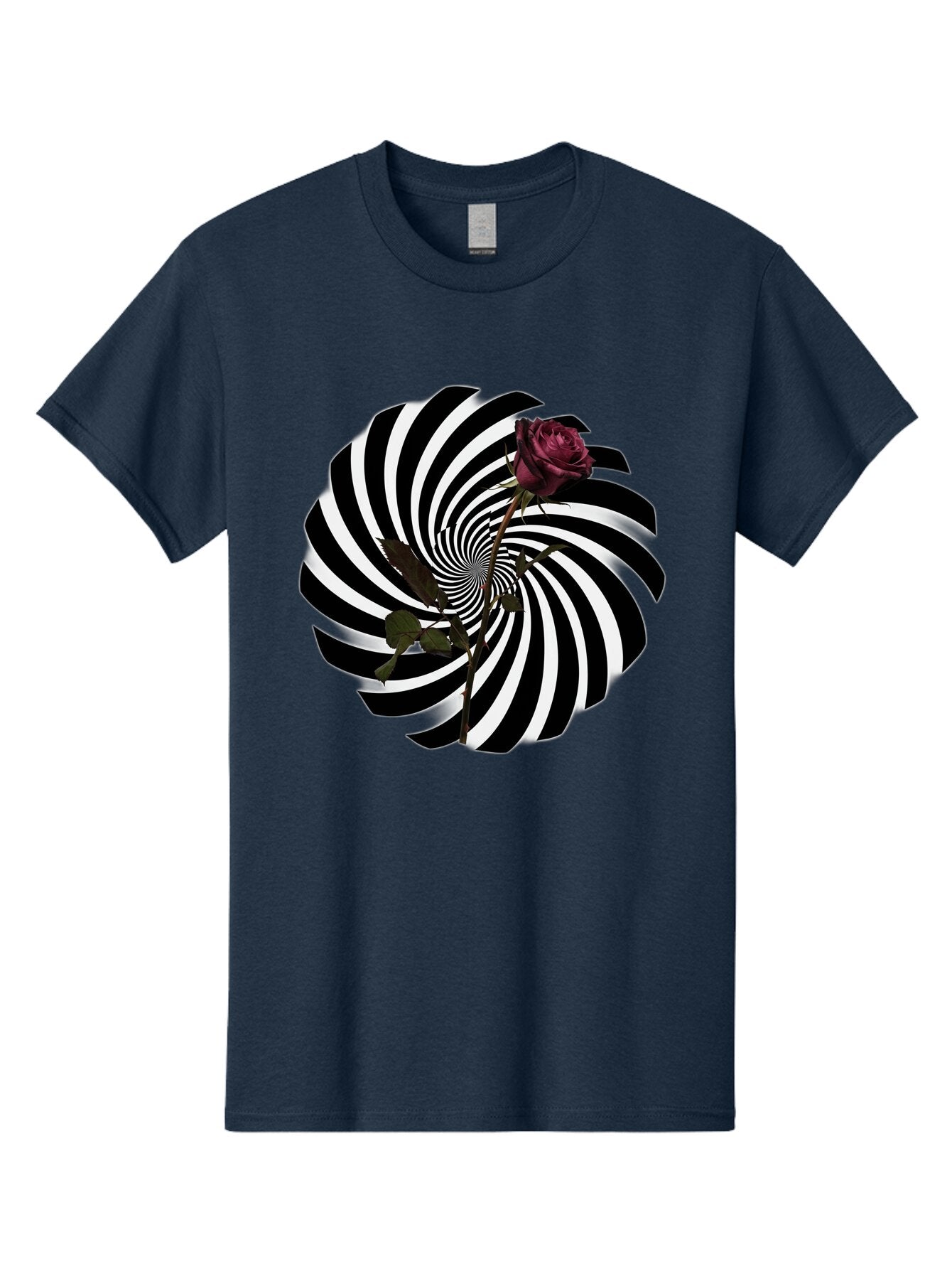 Black-And-White-Swirl-With-Rose Men'S Graphic Tee, 100% Cotton, Comfortable Casual Summer Wear, Machine Washable, Vintage Camera, Old Camera, Antique Camera, Black Camera, Classic Photography, Photography Equipment, Nostalgic Device, Baq364 14