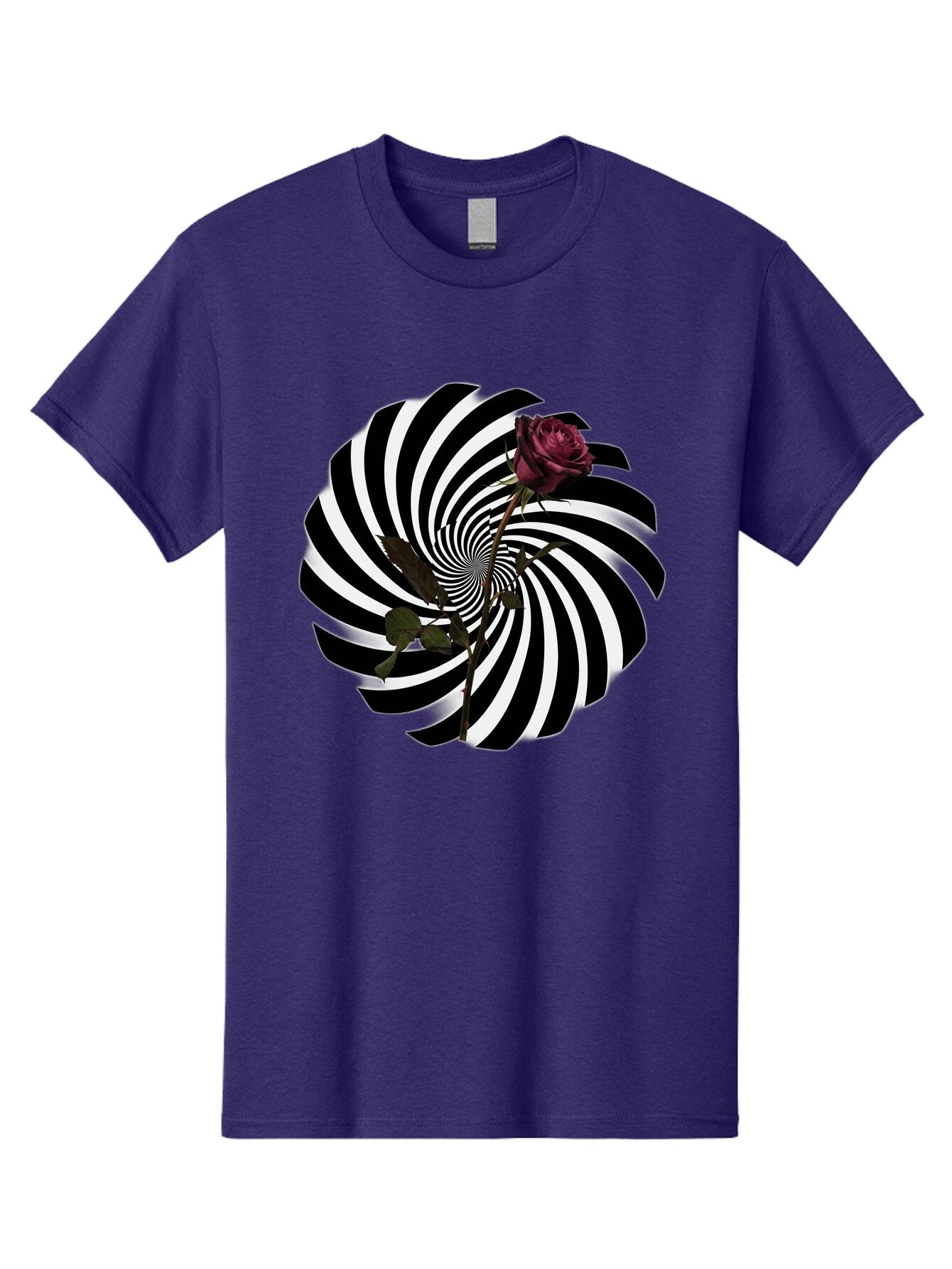Black-And-White-Swirl-With-Rose Men'S Graphic Tee, 100% Cotton, Comfortable Casual Summer Wear, Machine Washable, Vintage Camera, Old Camera, Antique Camera, Black Camera, Classic Photography, Photography Equipment, Nostalgic Device, Baq364 7