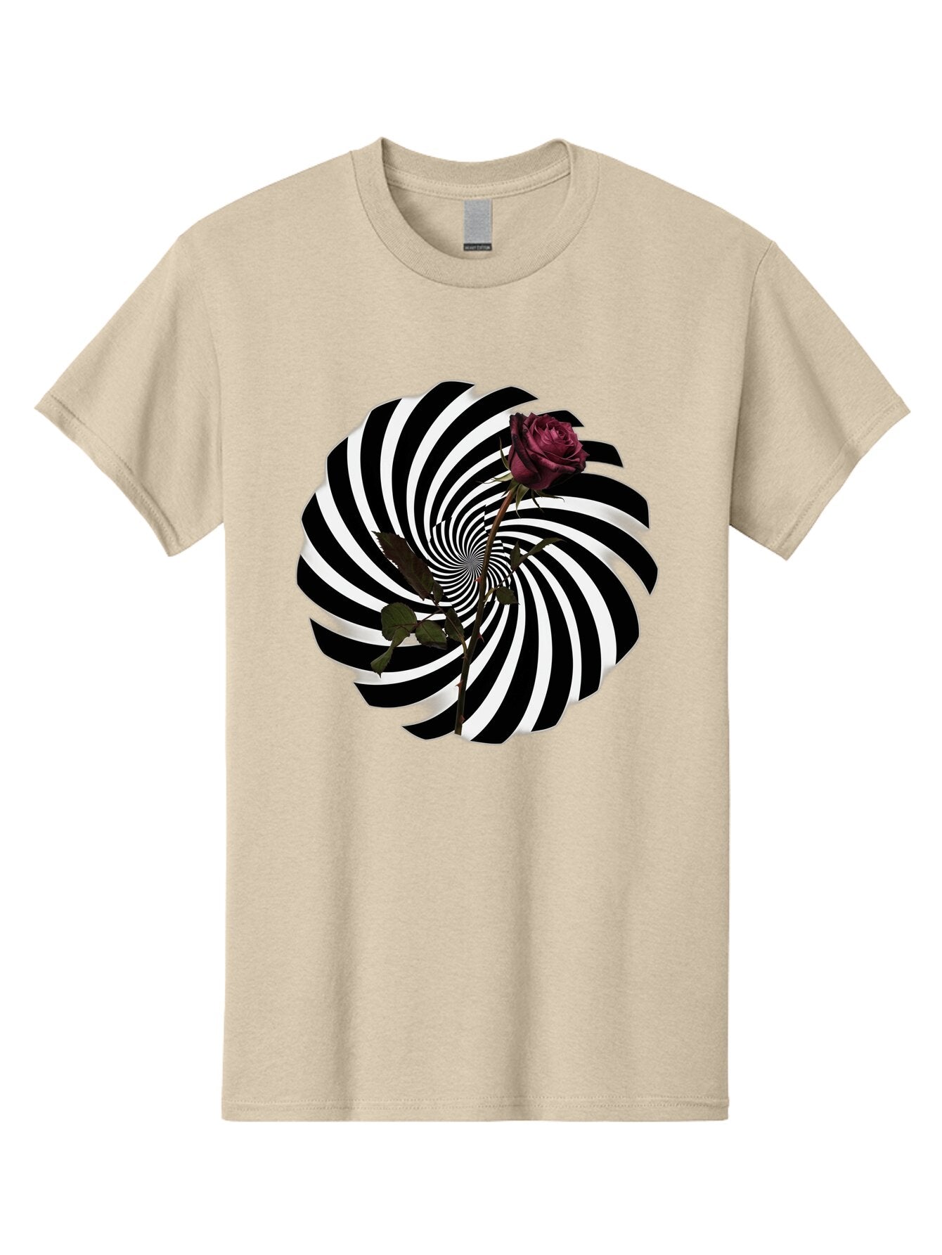 Black-And-White-Swirl-With-Rose Men'S Graphic Tee, 100% Cotton, Comfortable Casual Summer Wear, Machine Washable, Vintage Camera, Old Camera, Antique Camera, Black Camera, Classic Photography, Photography Equipment, Nostalgic Device, Baq364 10