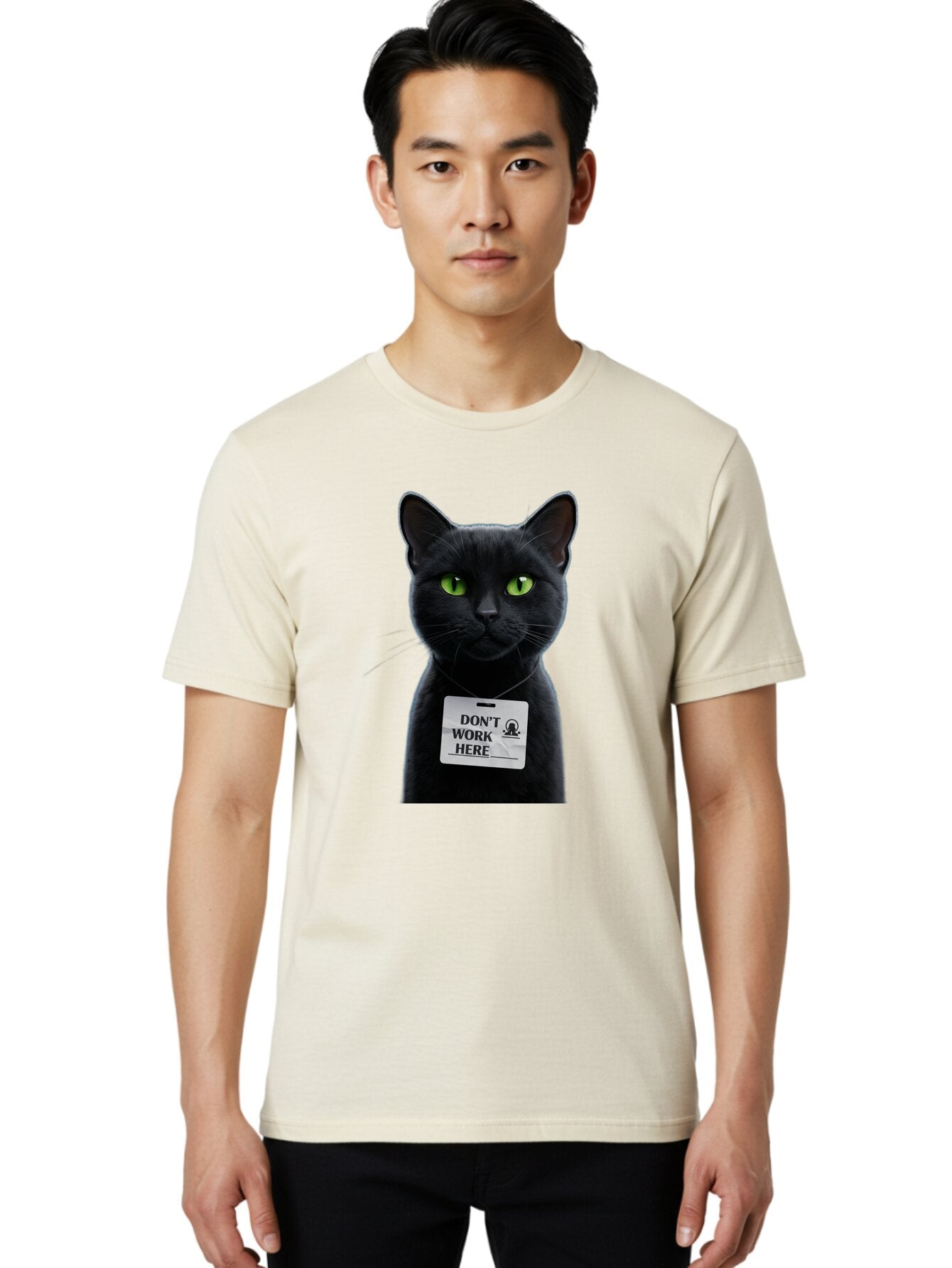 Black-Cat-With-Id Men'S Graphic Tee, 100% Cotton, Comfortable Casual Summer Wear, Machine Washable, Vintage Camera, Old Camera, Antique Camera, Black Camera, Classic Photography, Photography Equipment, Nostalgic Device, Film Camera, Camera Art Baq366 24