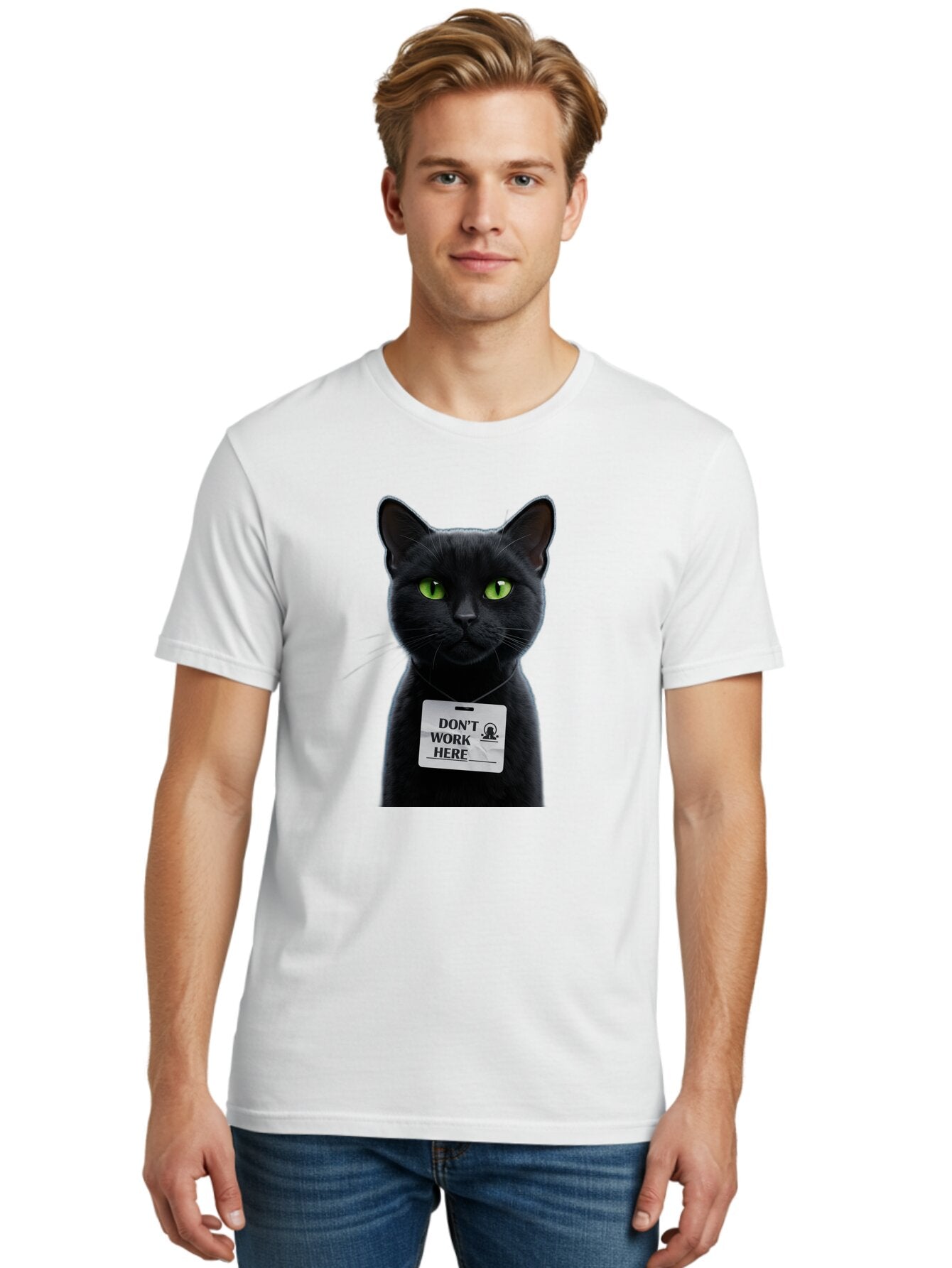 Black-Cat-With-Id Men'S Graphic Tee, 100% Cotton, Comfortable Casual Summer Wear, Machine Washable, Vintage Camera, Old Camera, Antique Camera, Black Camera, Classic Photography, Photography Equipment, Nostalgic Device, Film Camera, Camera Art Baq366 25