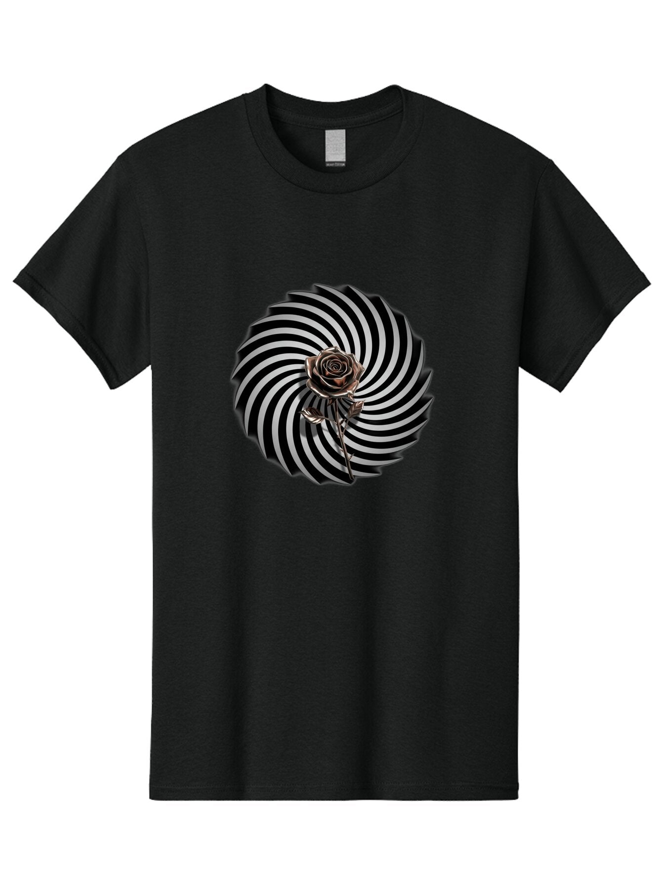 Black-Rose-Spiral Men'S Graphic Tee, 100% Cotton, Comfortable Casual Summer Wear, Machine Washable, Vintage Camera, Old Camera, Antique Camera, Black Camera, Classic Photography, Photography Equipment, Nostalgic Device, Film Camera, Camera Art Baq367 2