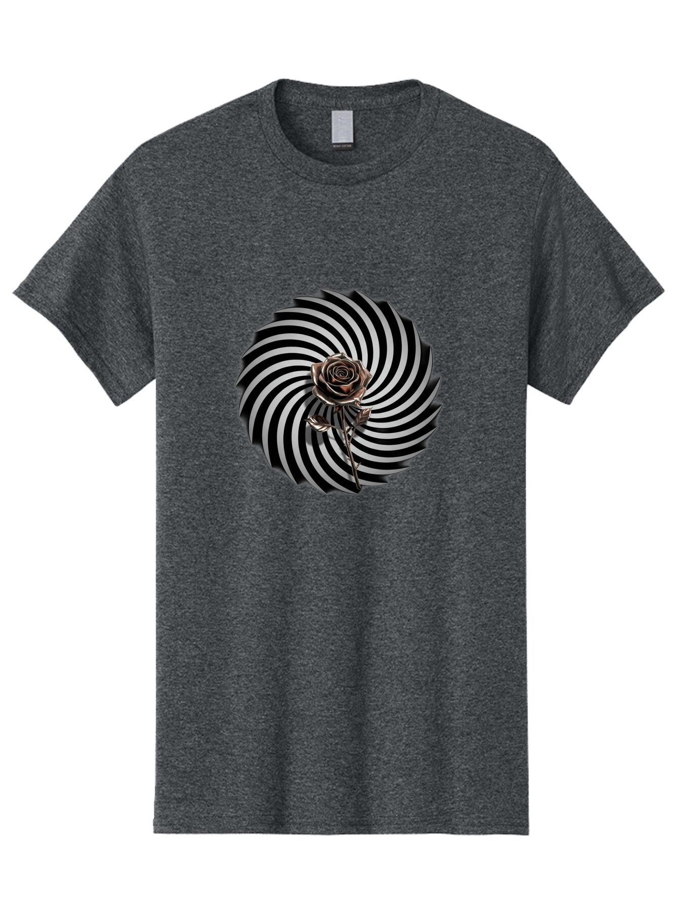 Black-Rose-Spiral Men'S Graphic Tee, 100% Cotton, Comfortable Casual Summer Wear, Machine Washable, Vintage Camera, Old Camera, Antique Camera, Black Camera, Classic Photography, Photography Equipment, Nostalgic Device, Film Camera, Camera Art Baq367 1