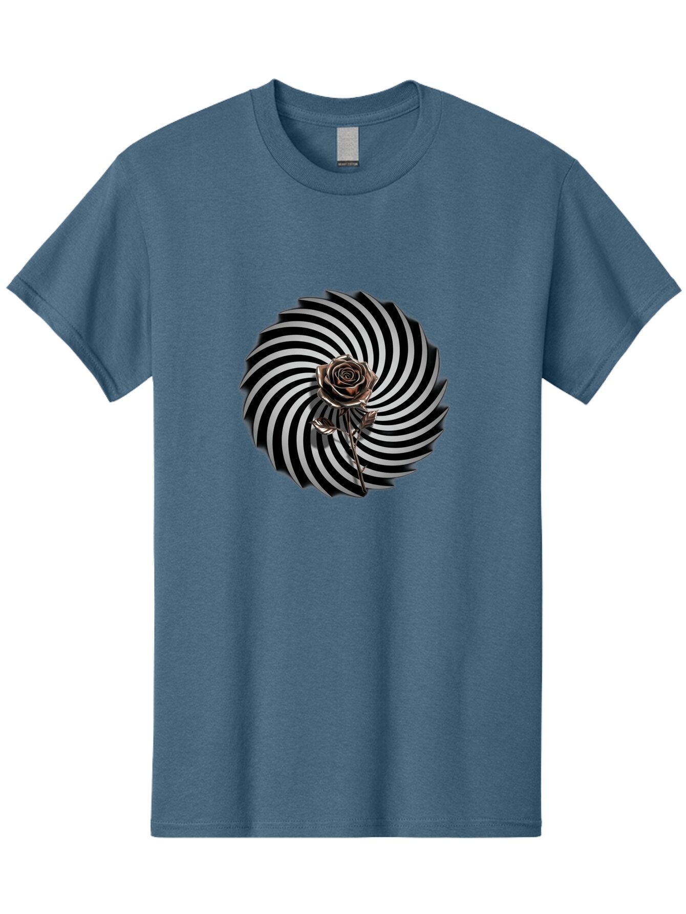 Black-Rose-Spiral Men'S Graphic Tee, 100% Cotton, Comfortable Casual Summer Wear, Machine Washable, Vintage Camera, Old Camera, Antique Camera, Black Camera, Classic Photography, Photography Equipment, Nostalgic Device, Film Camera, Camera Art Baq367 3