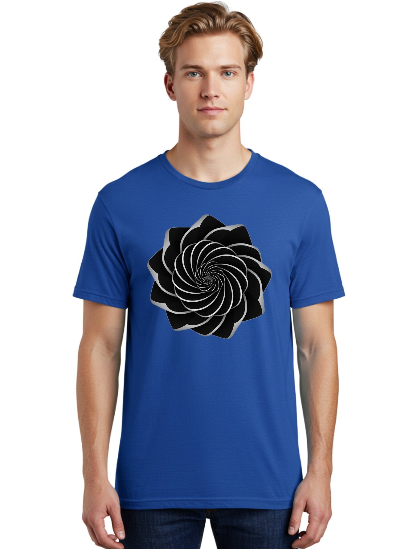 Black-Spiral-1 Men'S Graphic Tee, 100% Cotton, Comfortable Casual Summer Wear, Machine Washable, Vintage Camera, Old Camera, Antique Camera, Black Camera, Classic Photography, Photography Equipment, Nostalgic Device, Film Camera, Camera Art Baq368 28