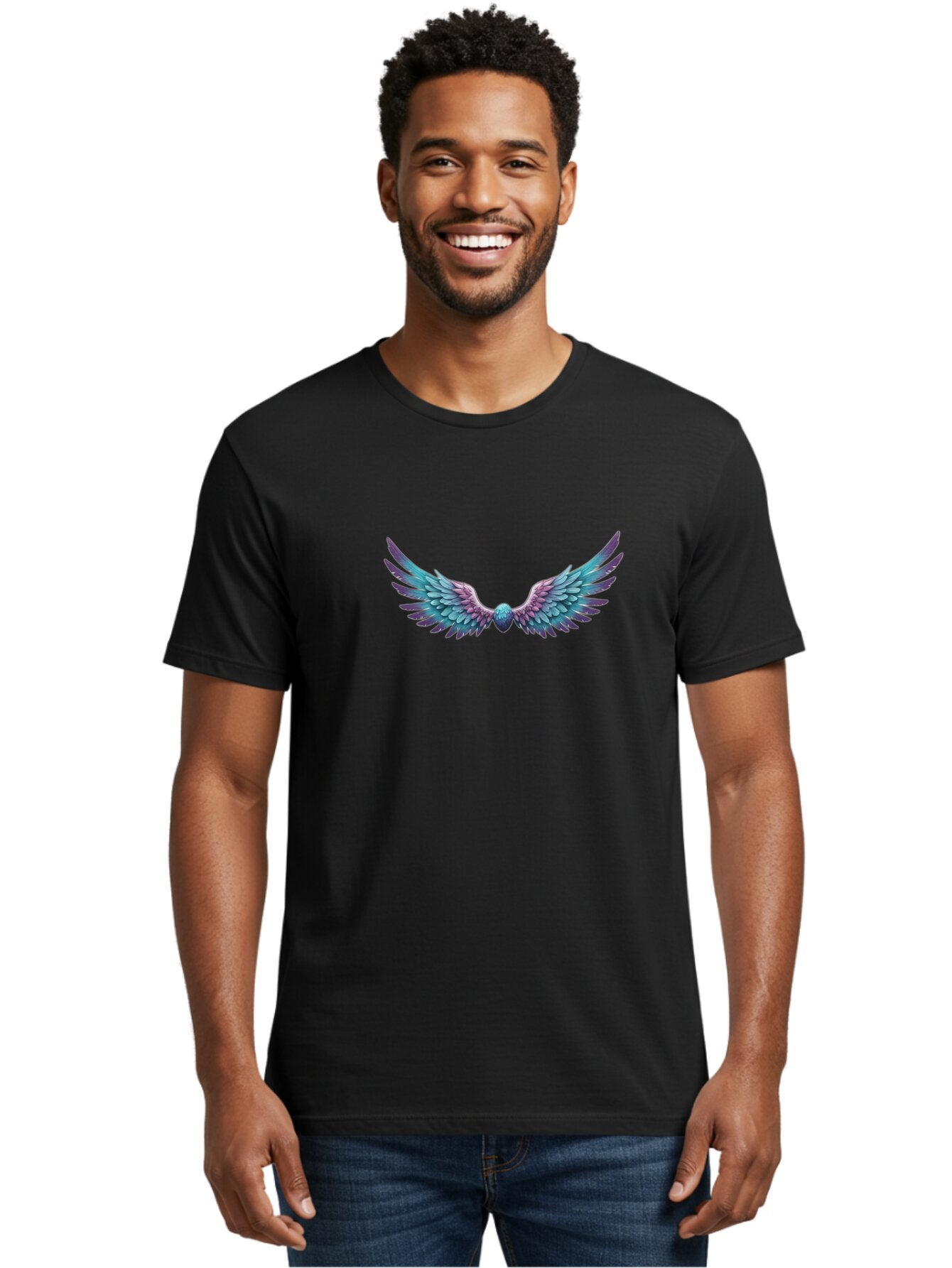 Blue-Purple-Wings Men'S Graphic Tee, 100% Cotton, Comfortable Casual Summer Wear, Machine Washable, Vintage Camera, Old Camera, Antique Camera, Black Camera, Classic Photography, Photography Equipment, Nostalgic Device, Film Camera, Camera Art Baq375 17
