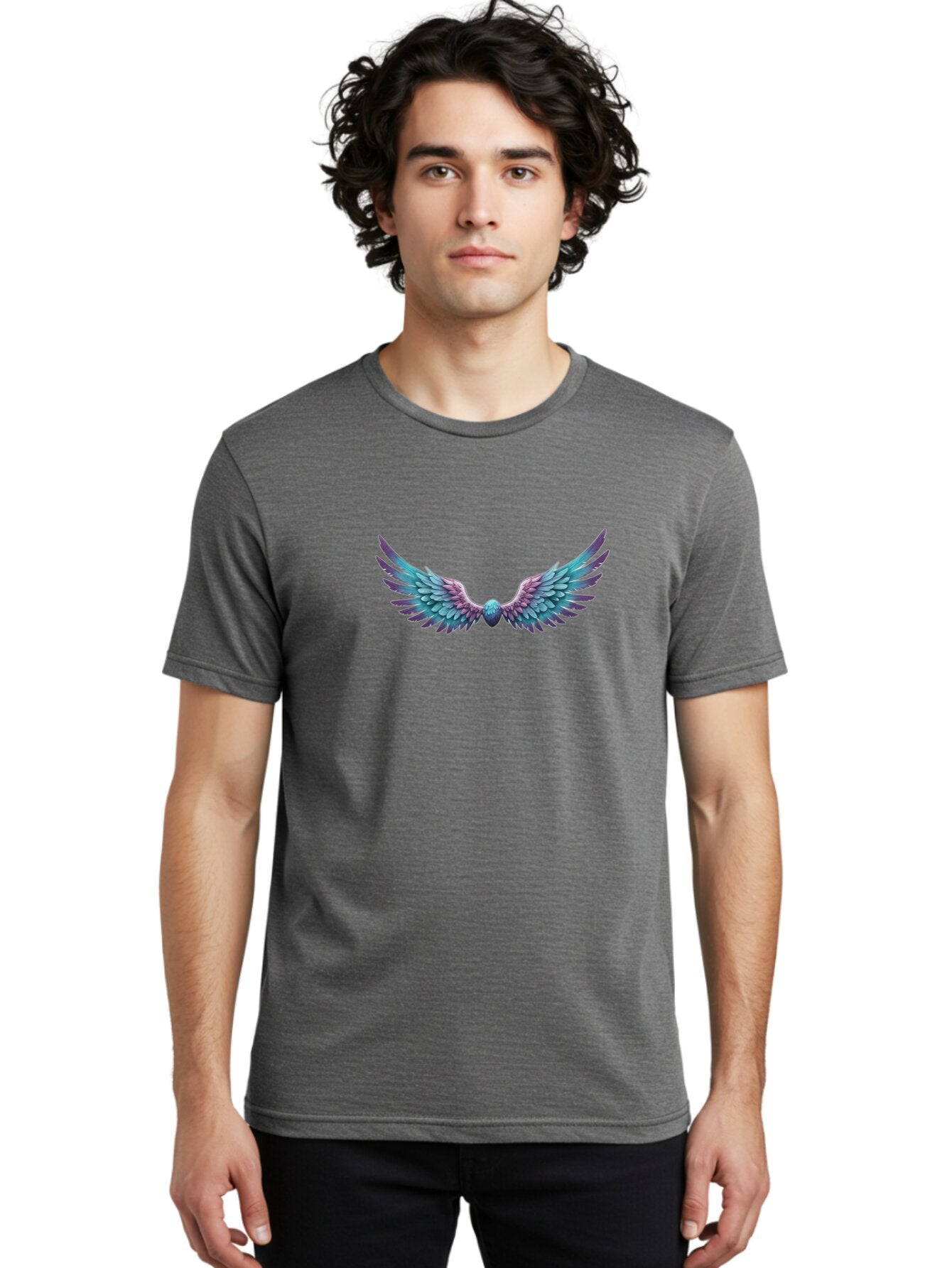 Blue-Purple-Wings Men'S Graphic Tee, 100% Cotton, Comfortable Casual Summer Wear, Machine Washable, Vintage Camera, Old Camera, Antique Camera, Black Camera, Classic Photography, Photography Equipment, Nostalgic Device, Film Camera, Camera Art Baq375 25