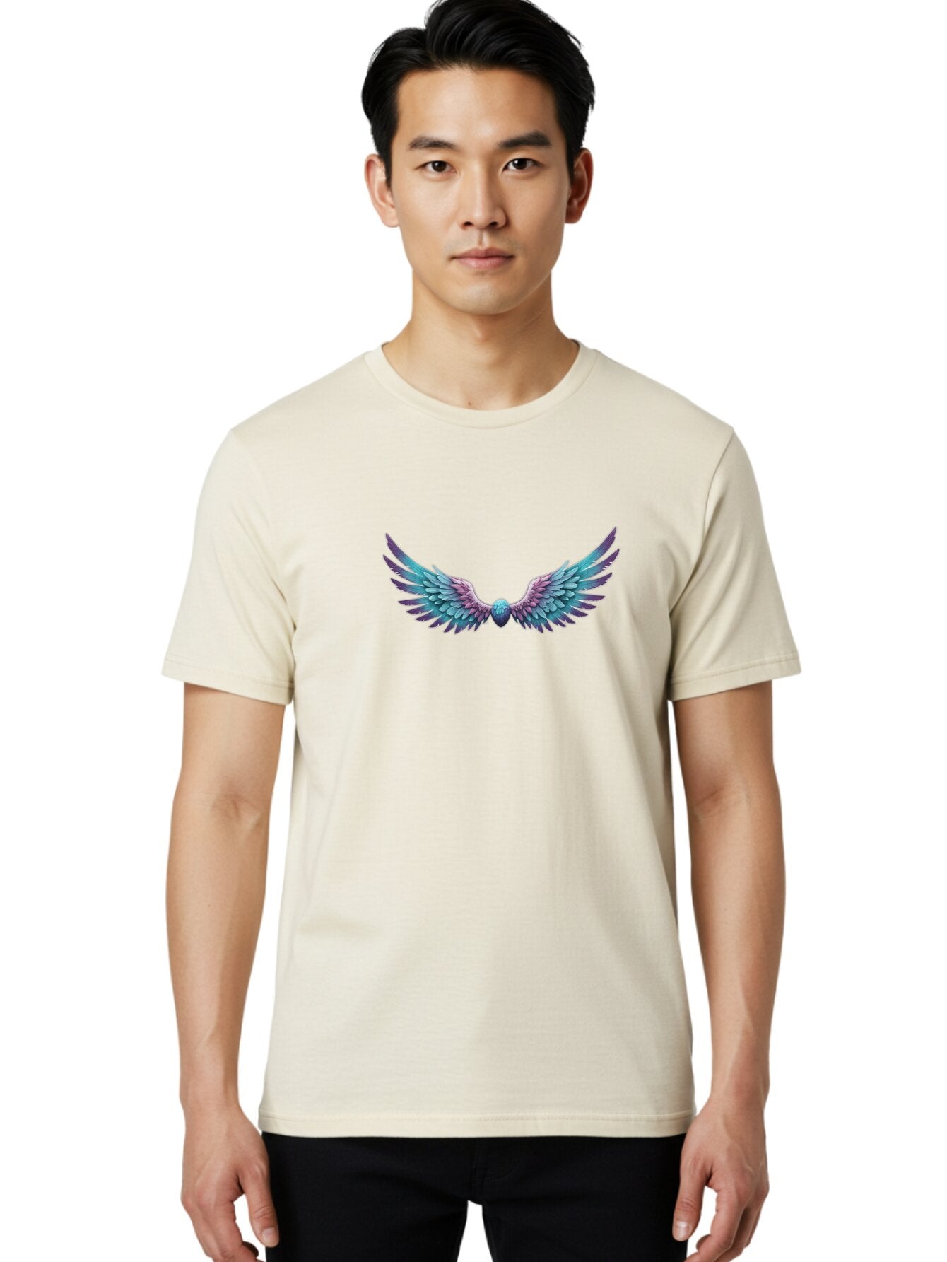 Blue-Purple-Wings Men'S Graphic Tee, 100% Cotton, Comfortable Casual Summer Wear, Machine Washable, Vintage Camera, Old Camera, Antique Camera, Black Camera, Classic Photography, Photography Equipment, Nostalgic Device, Film Camera, Camera Art Baq375 18