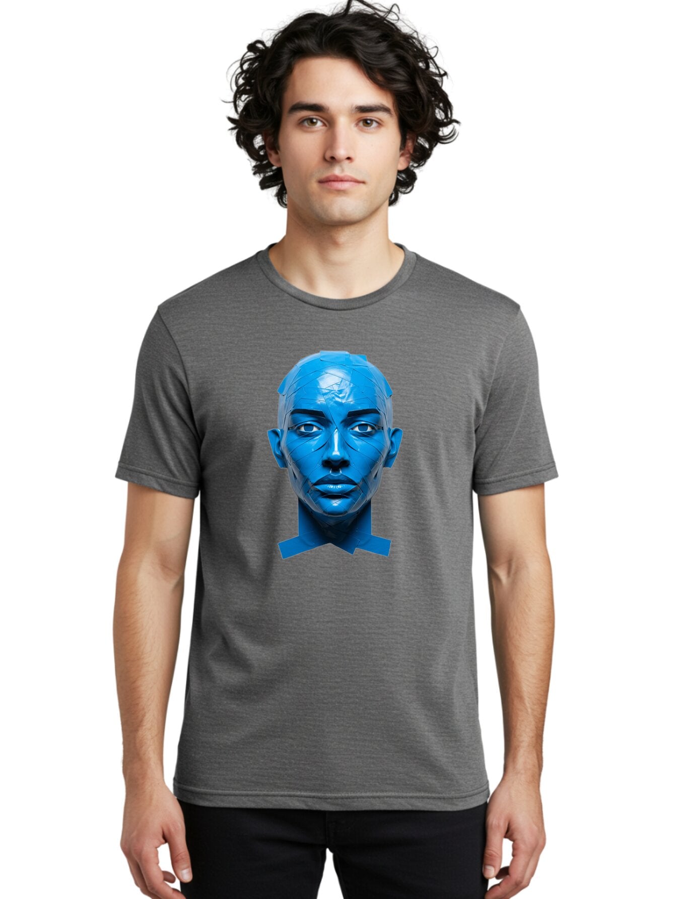 Blue-Woman-S-Face Men'S Graphic Tee, 100% Cotton, Comfortable Casual Summer Wear, Machine Washable, Vintage Camera, Old Camera, Antique Camera, Black Camera, Classic Photography, Photography Equipment, Nostalgic Device, Film Camera, Camera Art Baq377 16