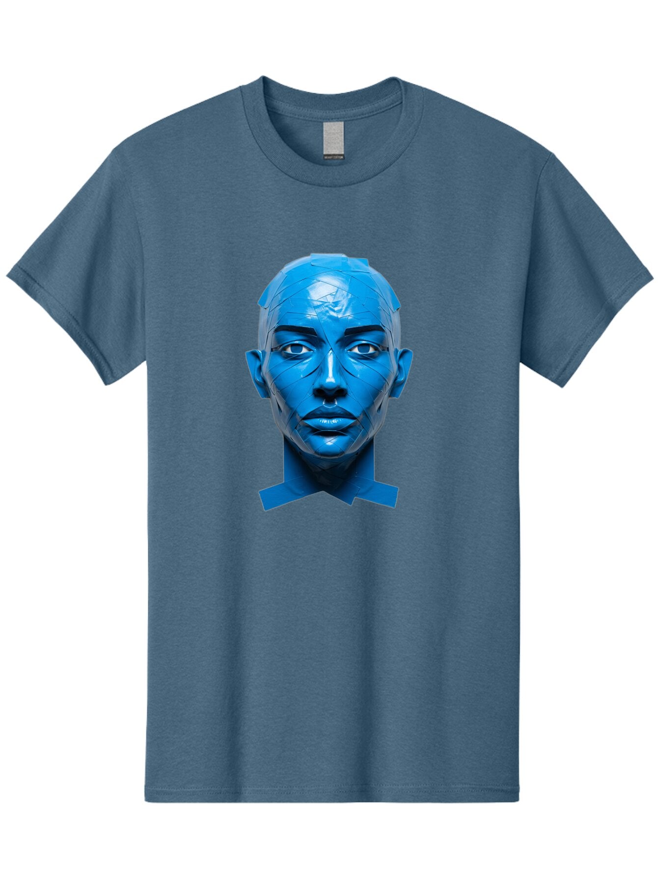 Blue-Woman-S-Face Men'S Graphic Tee, 100% Cotton, Comfortable Casual Summer Wear, Machine Washable, Vintage Camera, Old Camera, Antique Camera, Black Camera, Classic Photography, Photography Equipment, Nostalgic Device, Film Camera, Camera Art Baq377 13