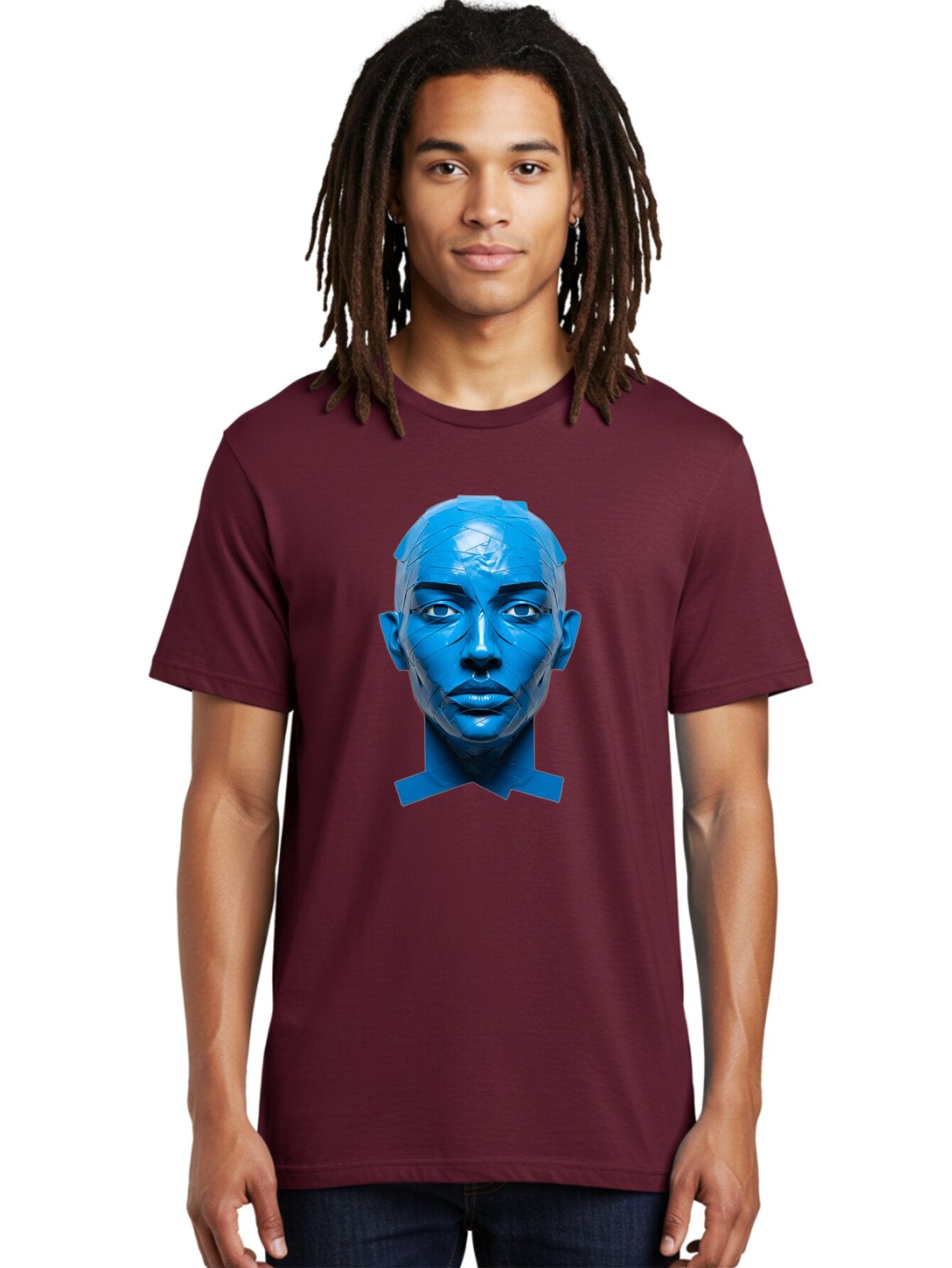 Blue-Woman-S-Face Men'S Graphic Tee, 100% Cotton, Comfortable Casual Summer Wear, Machine Washable, Vintage Camera, Old Camera, Antique Camera, Black Camera, Classic Photography, Photography Equipment, Nostalgic Device, Film Camera, Camera Art Baq377 25