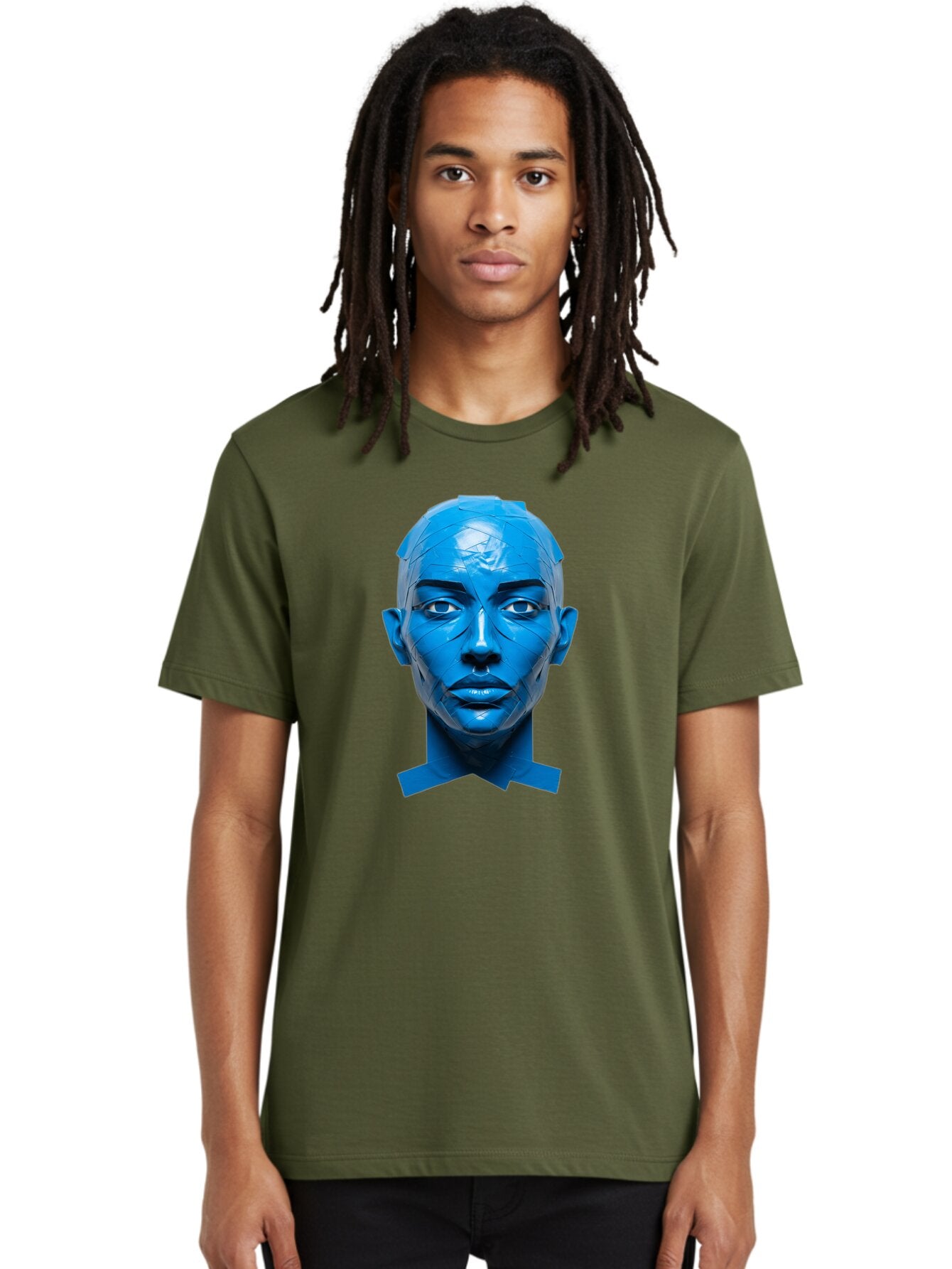 Blue-Woman-S-Face Men'S Graphic Tee, 100% Cotton, Comfortable Casual Summer Wear, Machine Washable, Vintage Camera, Old Camera, Antique Camera, Black Camera, Classic Photography, Photography Equipment, Nostalgic Device, Film Camera, Camera Art Baq377 18