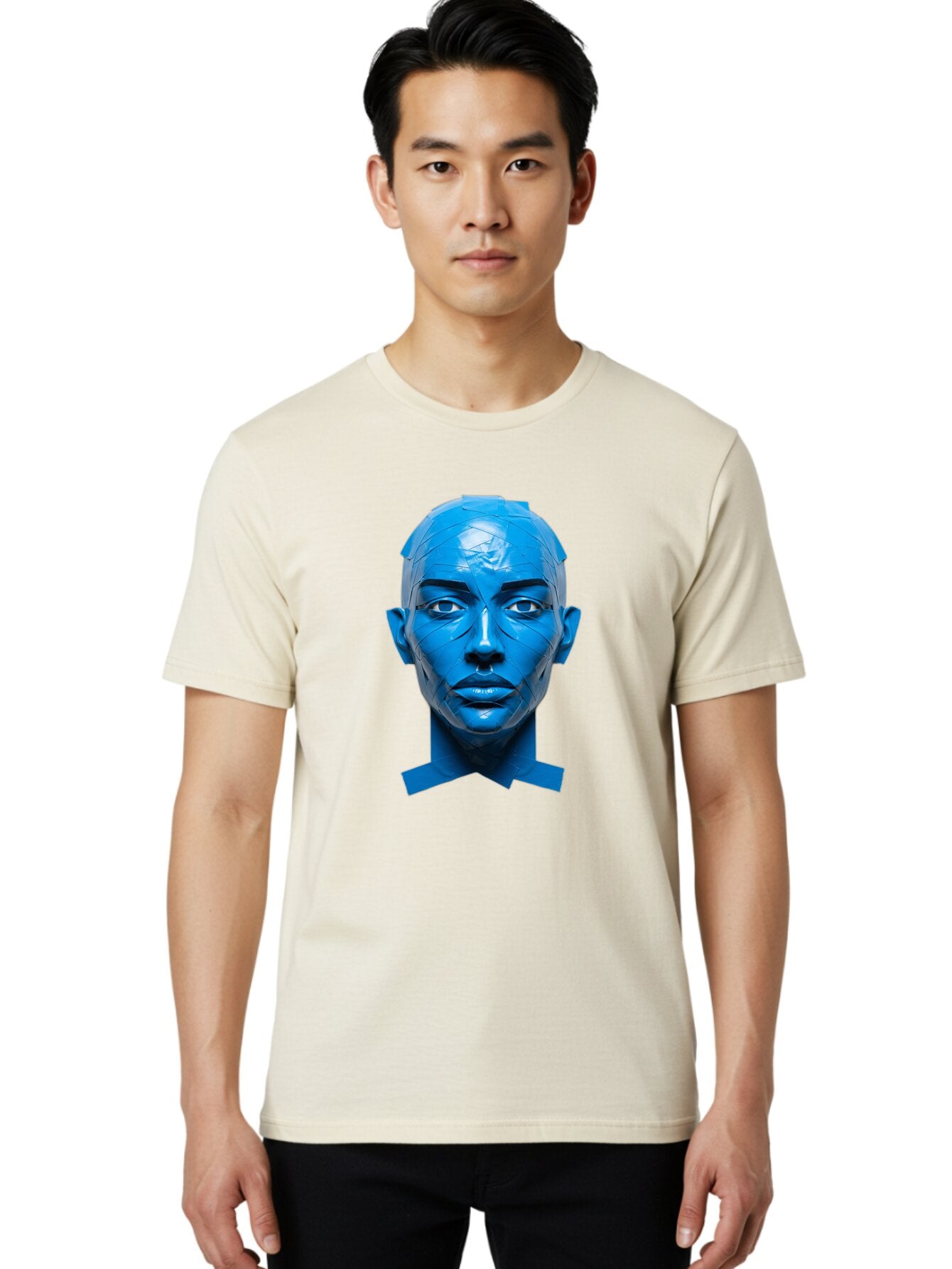 Blue-Woman-S-Face Men'S Graphic Tee, 100% Cotton, Comfortable Casual Summer Wear, Machine Washable, Vintage Camera, Old Camera, Antique Camera, Black Camera, Classic Photography, Photography Equipment, Nostalgic Device, Film Camera, Camera Art Baq377 28