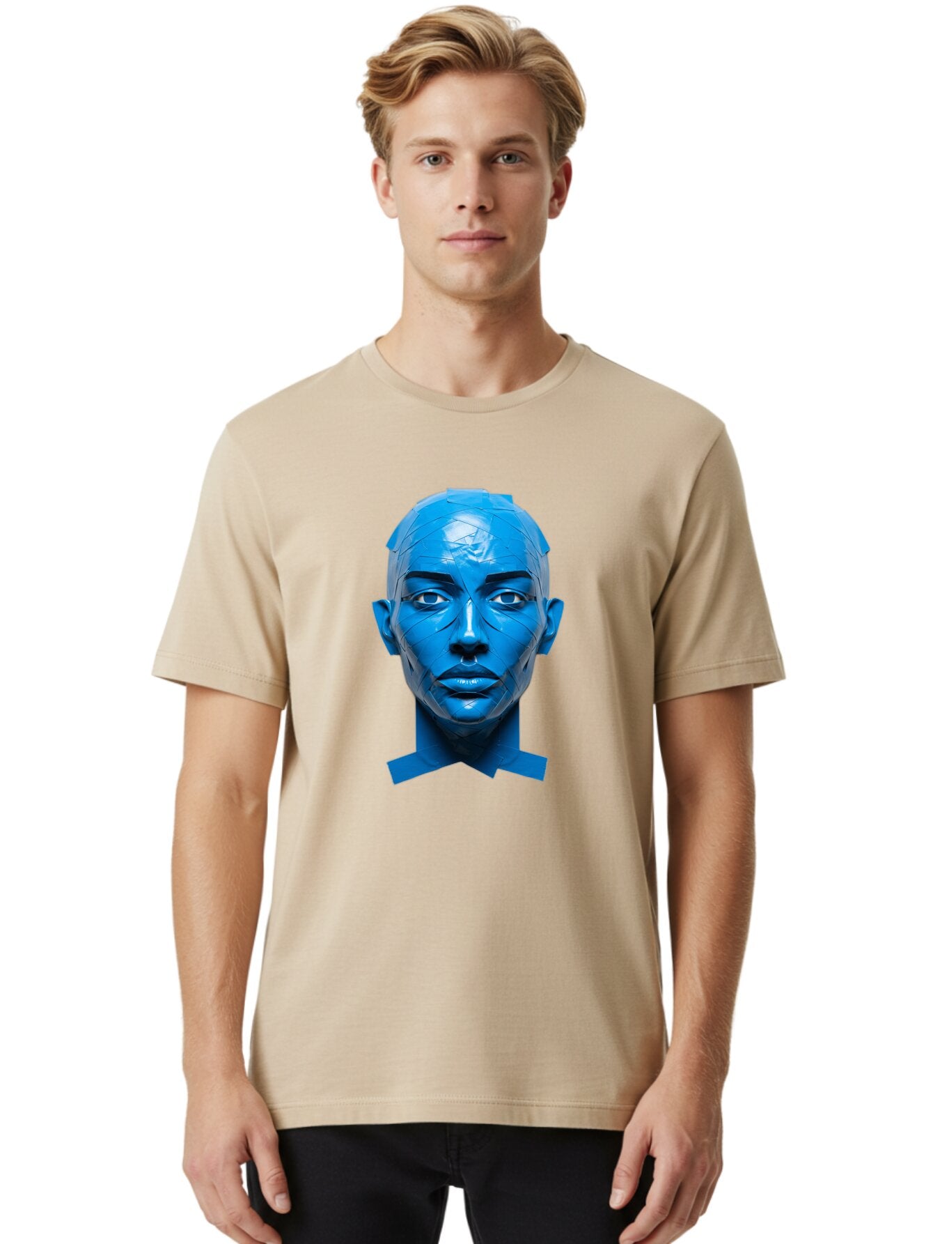 Blue-Woman-S-Face Men'S Graphic Tee, 100% Cotton, Comfortable Casual Summer Wear, Machine Washable, Vintage Camera, Old Camera, Antique Camera, Black Camera, Classic Photography, Photography Equipment, Nostalgic Device, Film Camera, Camera Art Baq377 22