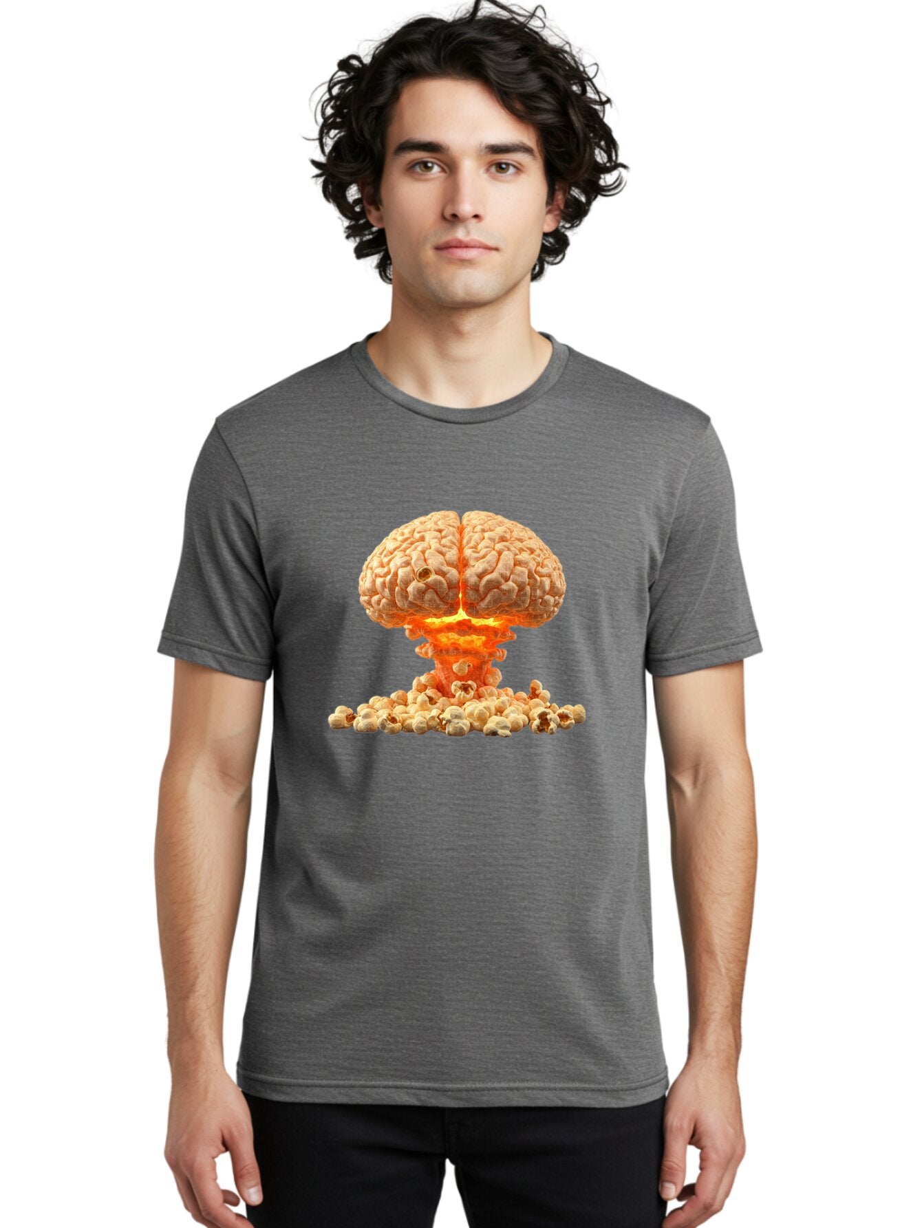 Brain-Explosion-Popcorn Men'S Graphic Tee, 100% Cotton, Comfortable Casual Summer Wear, Machine Washable, Vintage Camera, Old Camera, Antique Camera, Black Camera, Classic Photography, Photography Equipment, Nostalgic Device, Film Camera, Baq386 17