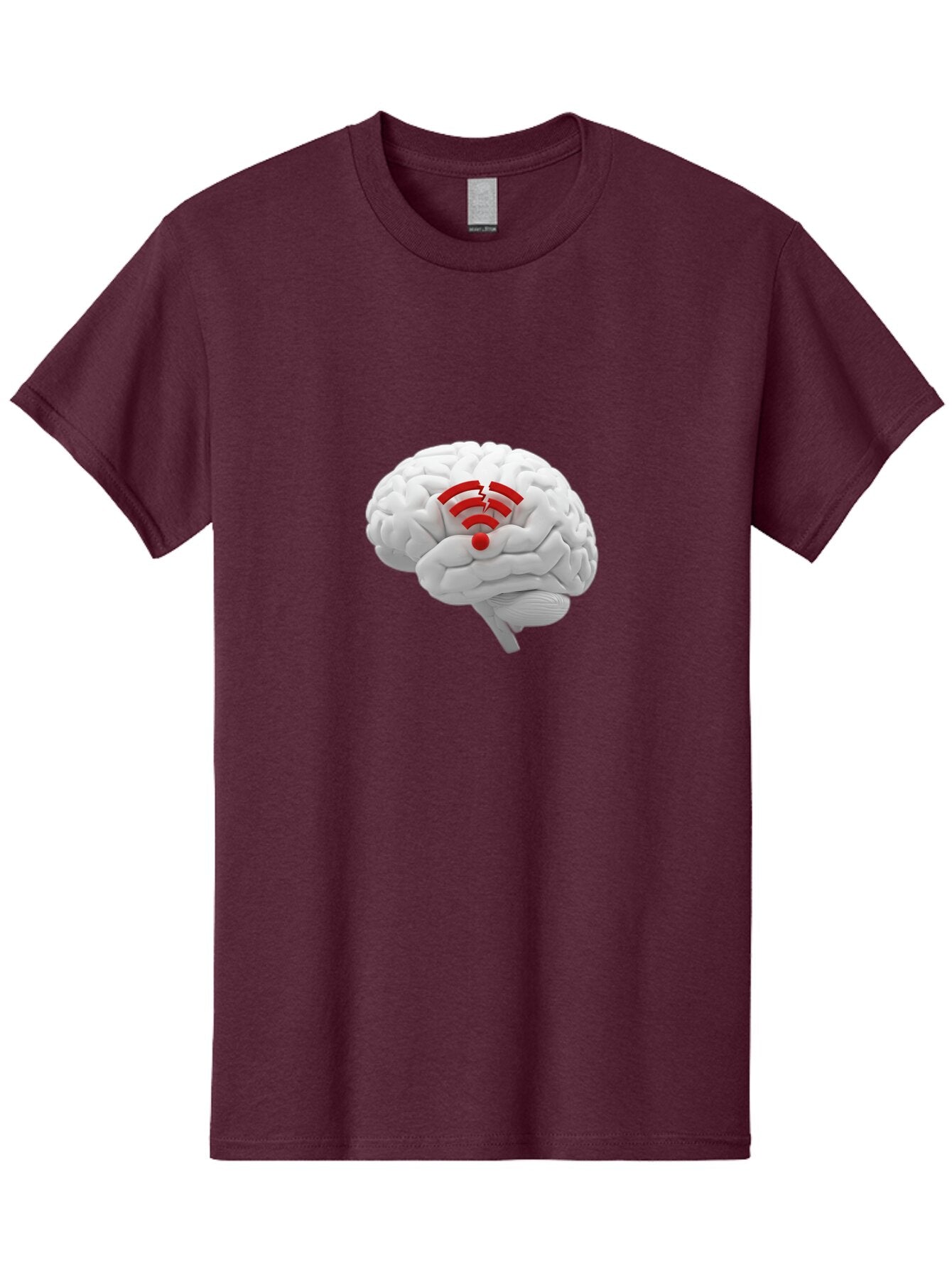 Brain-With-Red-Wifi Men'S Graphic Tee, 100% Cotton, Comfortable Casual Summer Wear, Machine Washable, Vintage Camera, Old Camera, Antique Camera, Black Camera, Classic Photography, Photography Equipment, Nostalgic Device, Film Camera, Baq389 9