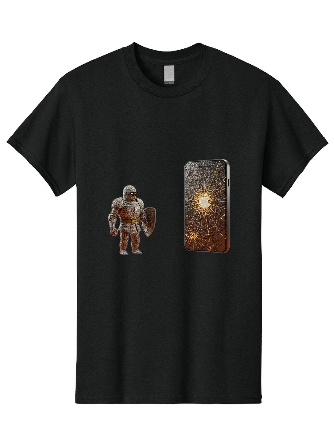 Broken-Phone-Screen Men'S Graphic Tee, 100% Cotton, Comfortable Casual Summer Wear, Machine Washable, Vintage Camera, Old Camera, Antique Camera, Black Camera, Classic Photography, Photography Equipment, Nostalgic Device, Film Camera, Baq396 14